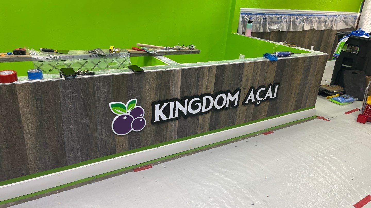 Channel Letters and Acrylic Letters for Kingdom Acai by SignCrafters