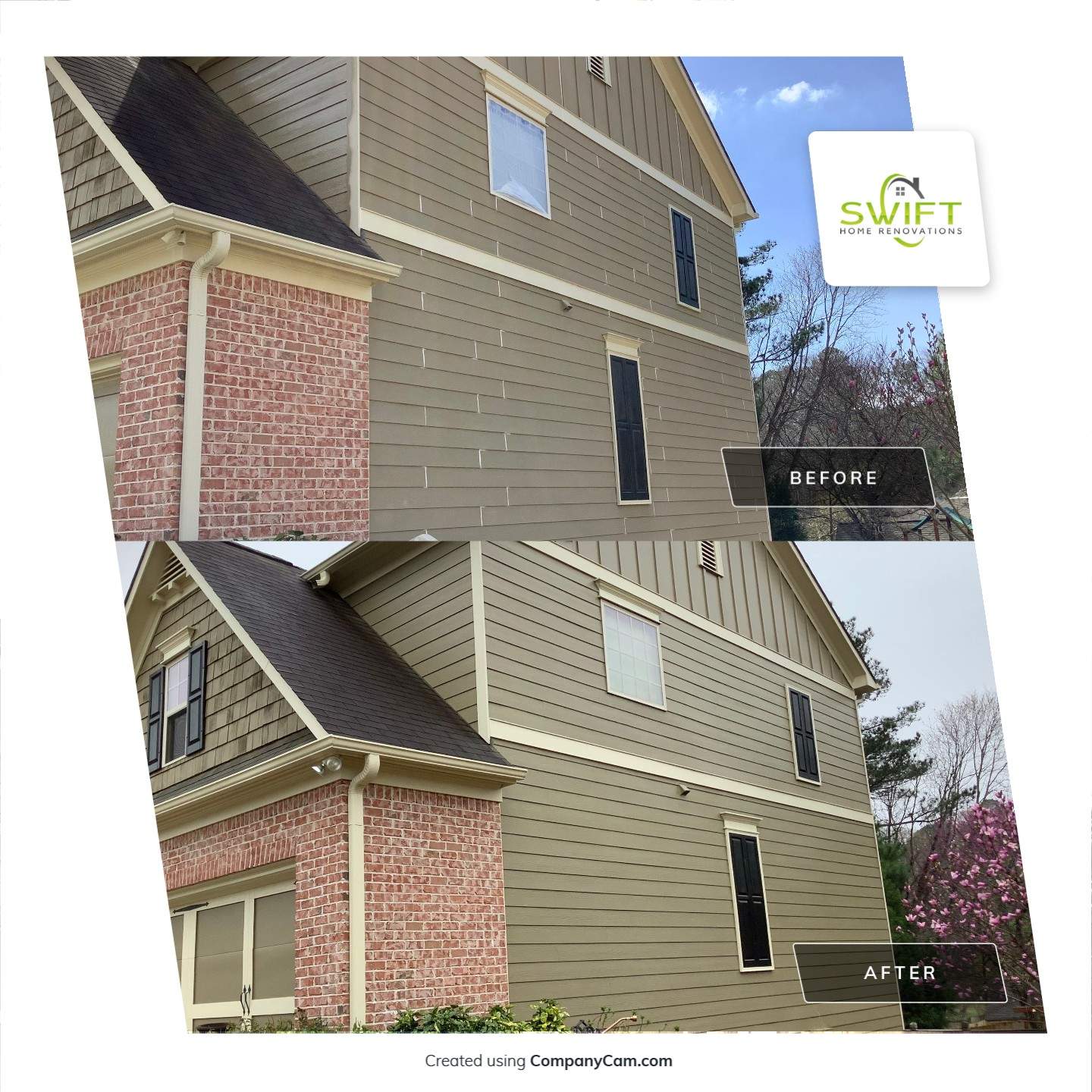 Full Exterior Home Painting and Siding Refresh in Marietta by Swift Home Renovations