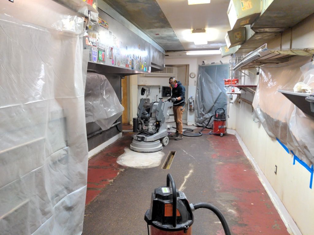 Commercial Floor Transformation using Penntek Evolution System by Croc Coatings, LLC