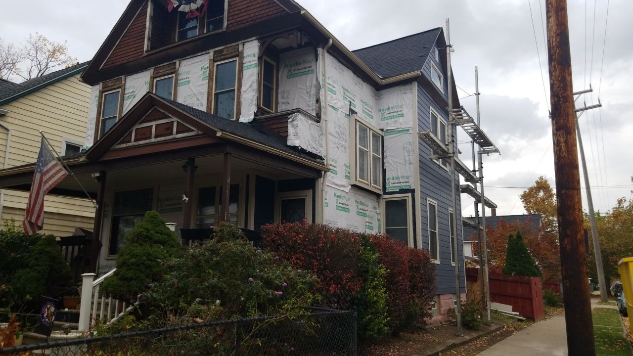 Fire damaged home in Tremont by Absolute Roofing and Construction