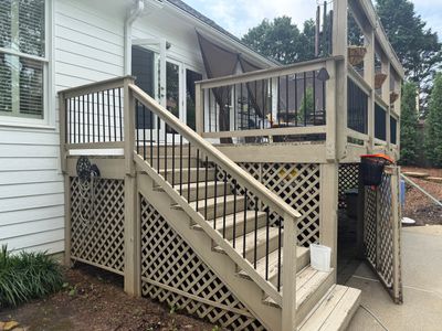 Elevated Wood Deck Refresh with New Lattice Skirting in Marietta