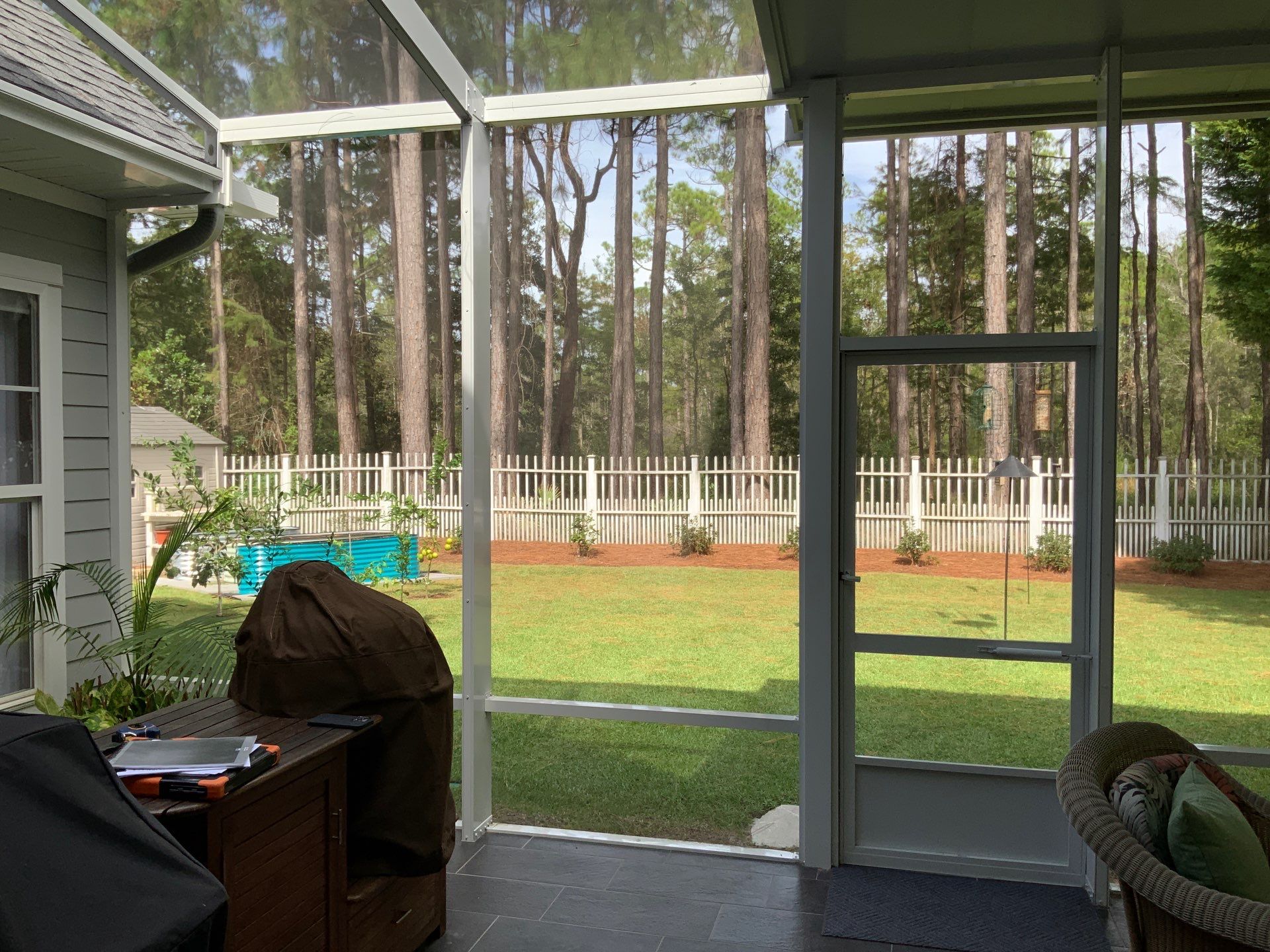 Unique Screen Room with Partial Screen Roof by Titan Sunrooms