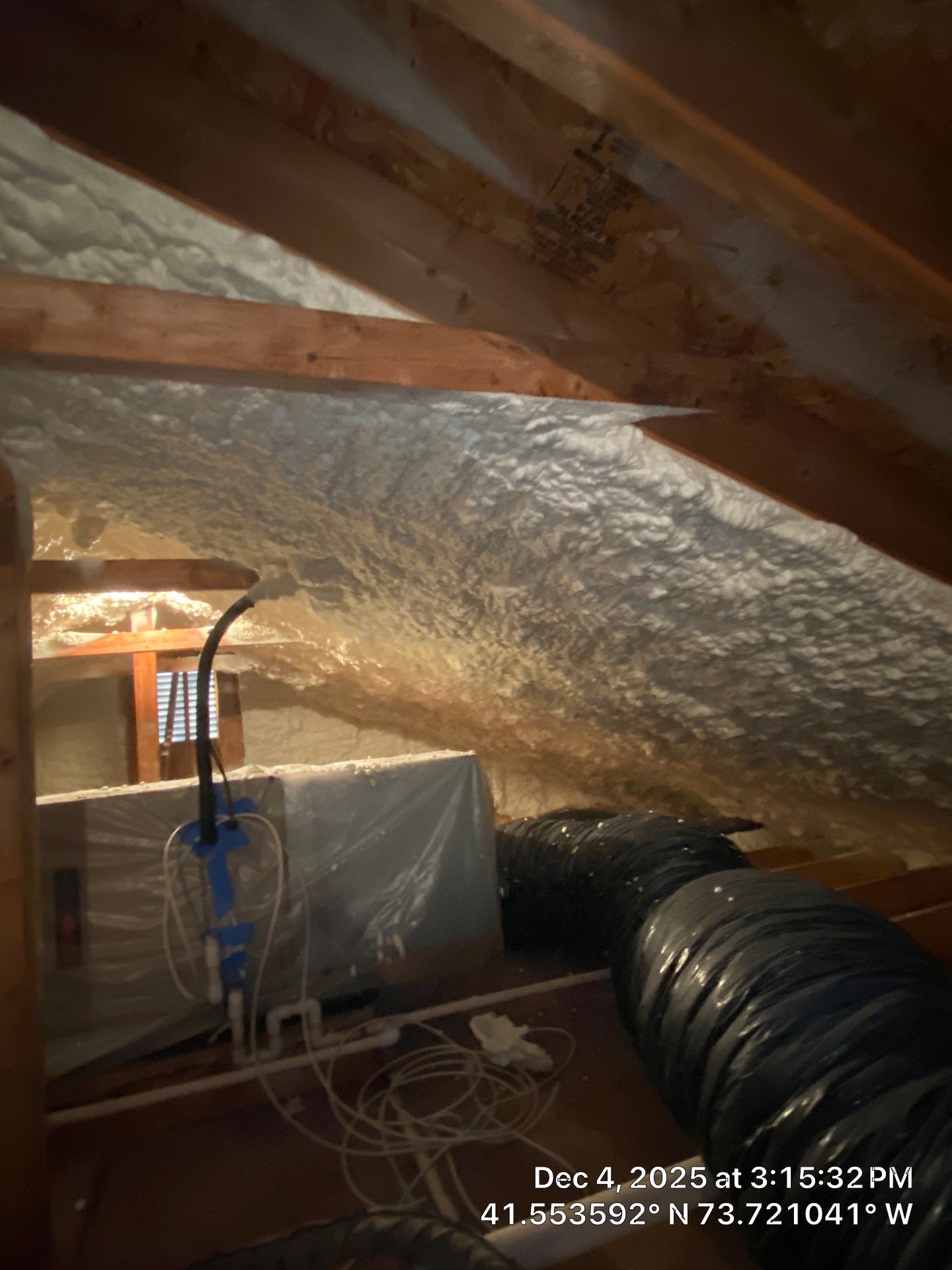 Attic Insulation using open cell spray foam by NYS Foam & Energy