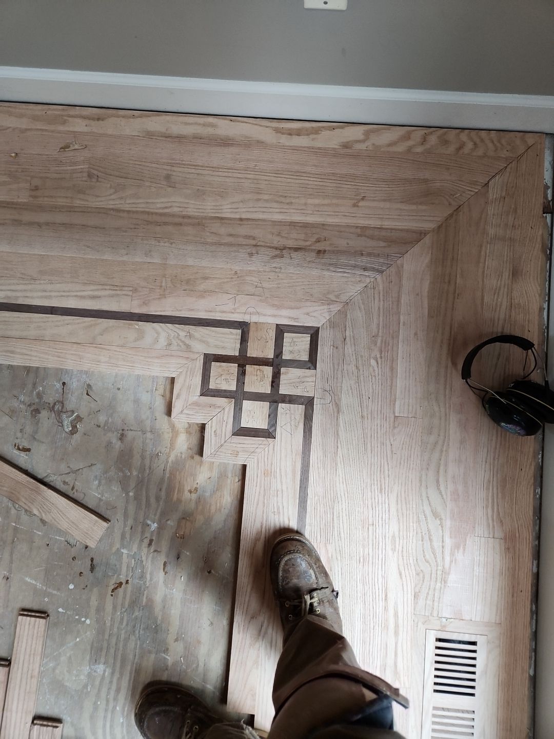 Ann Arbor Elegance: Red Oak and Walnut Living Room Masterpiece by Ann Arbor Hardwoods
