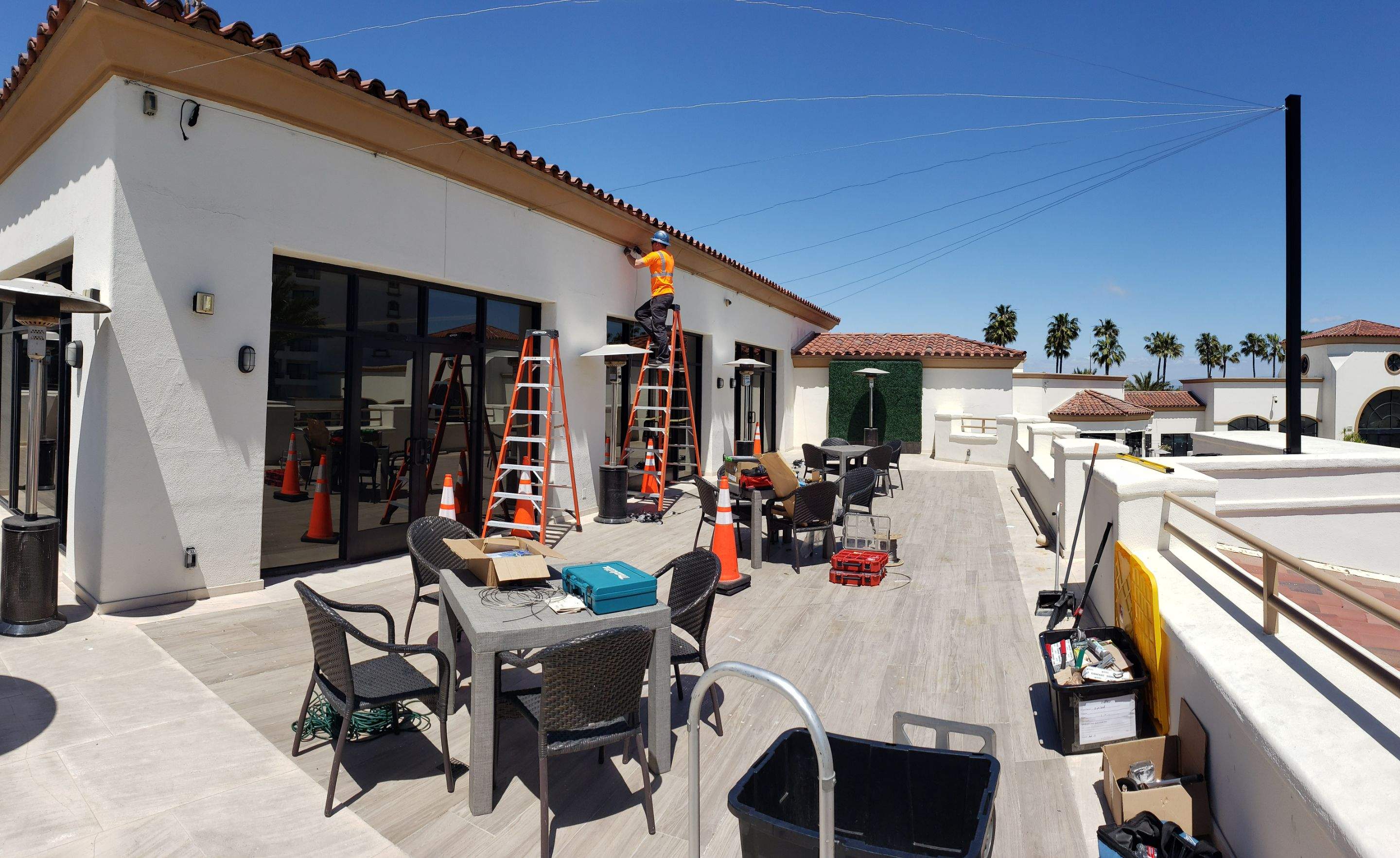 Hilton Waterfront Bistro Light Install by BrightLife Designs llc