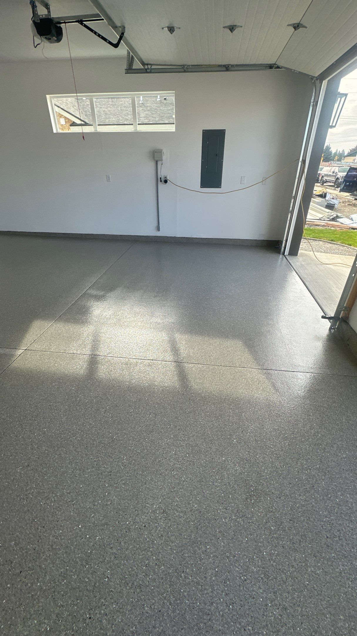 Garage Transformation using Travertine by Croc Coatings, LLC