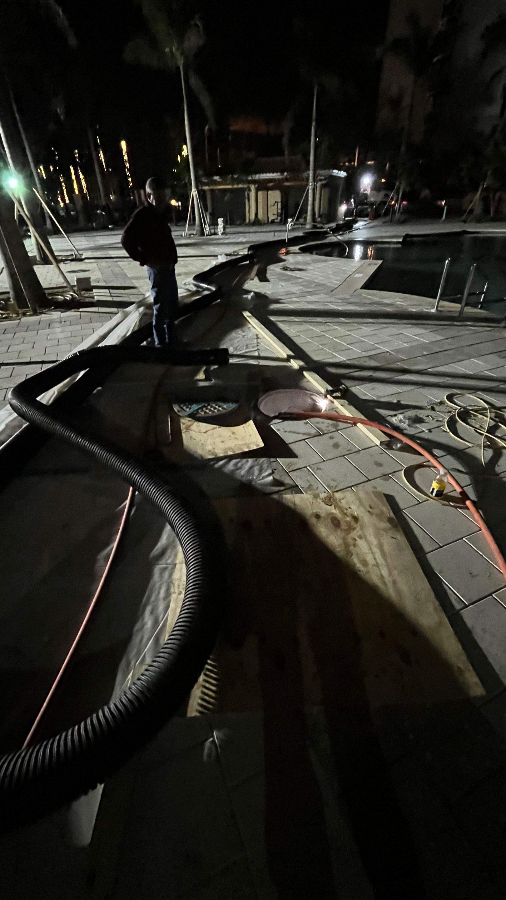 Ritz-Carlton S. Pool Deck & S. Service Rd Drain Cleaning by APS Power & Water