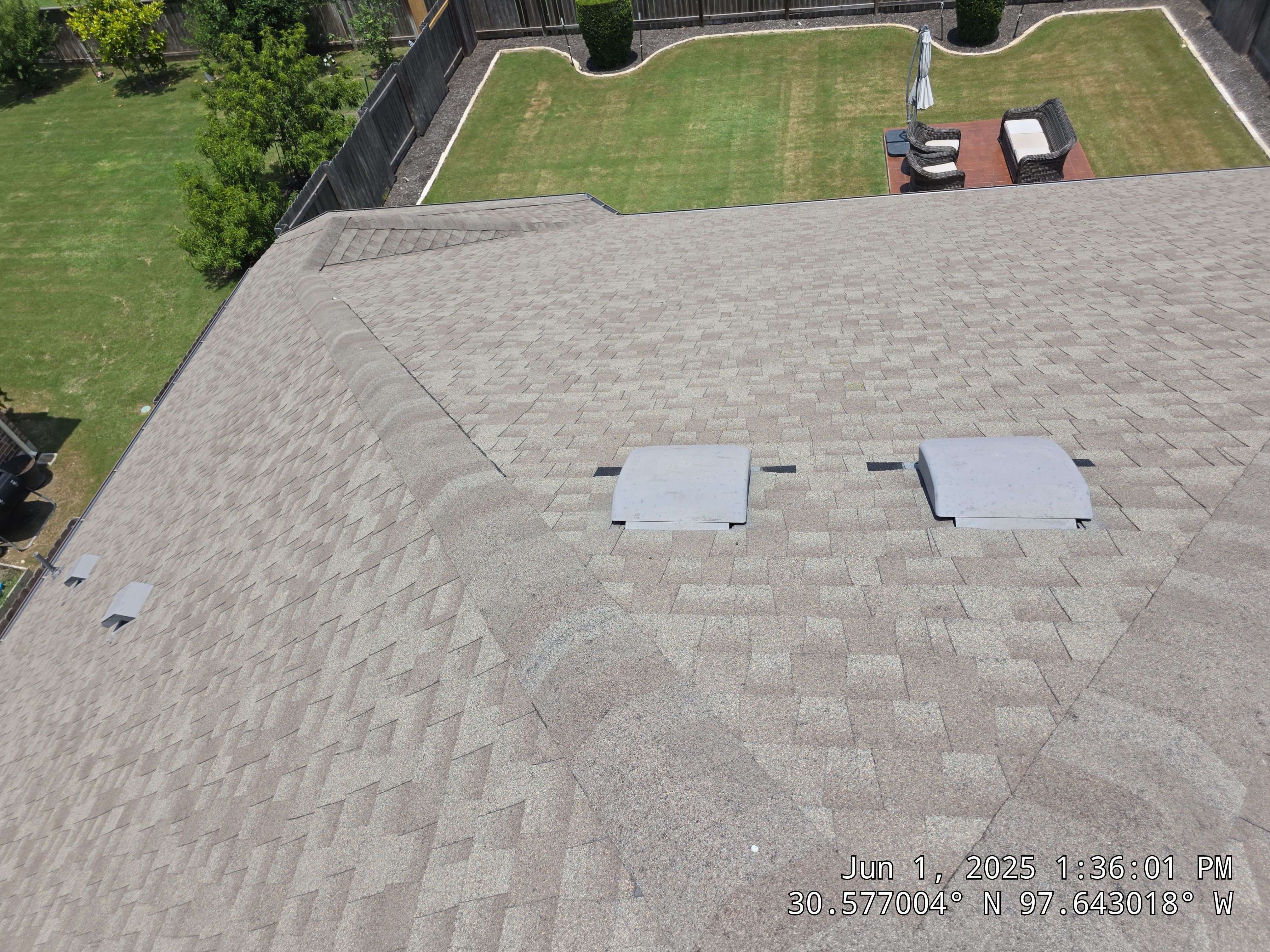 Architectural Shingle Roof Replacement and Hail Damage Restoration in Round Rock by Caliber Restoration LLC