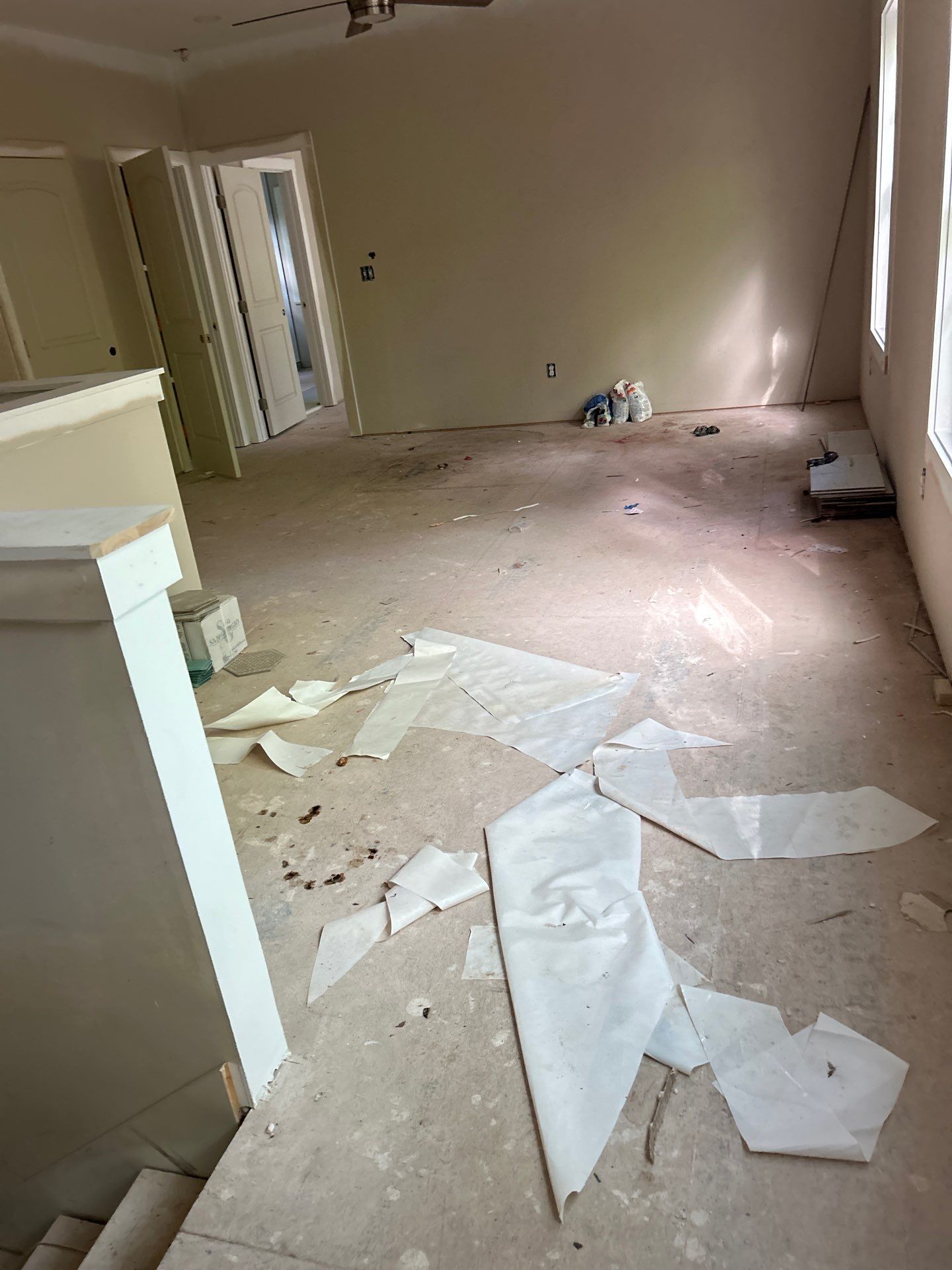 Remodel with existing and new white oak by Footprints Floors of East Atlanta