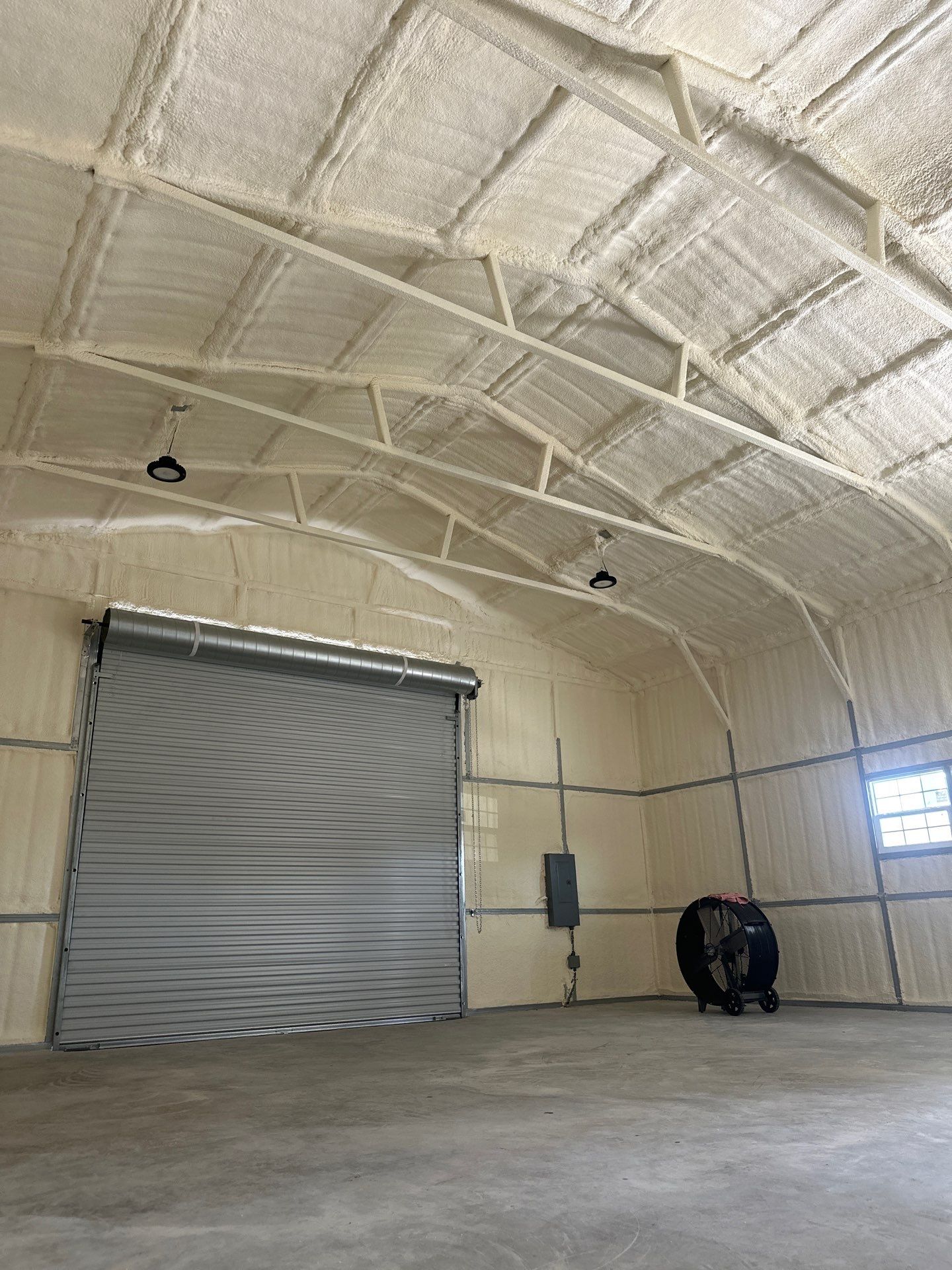 2" close cell foam on this new shop in Lavon Tx by Apex Insulation Solutions