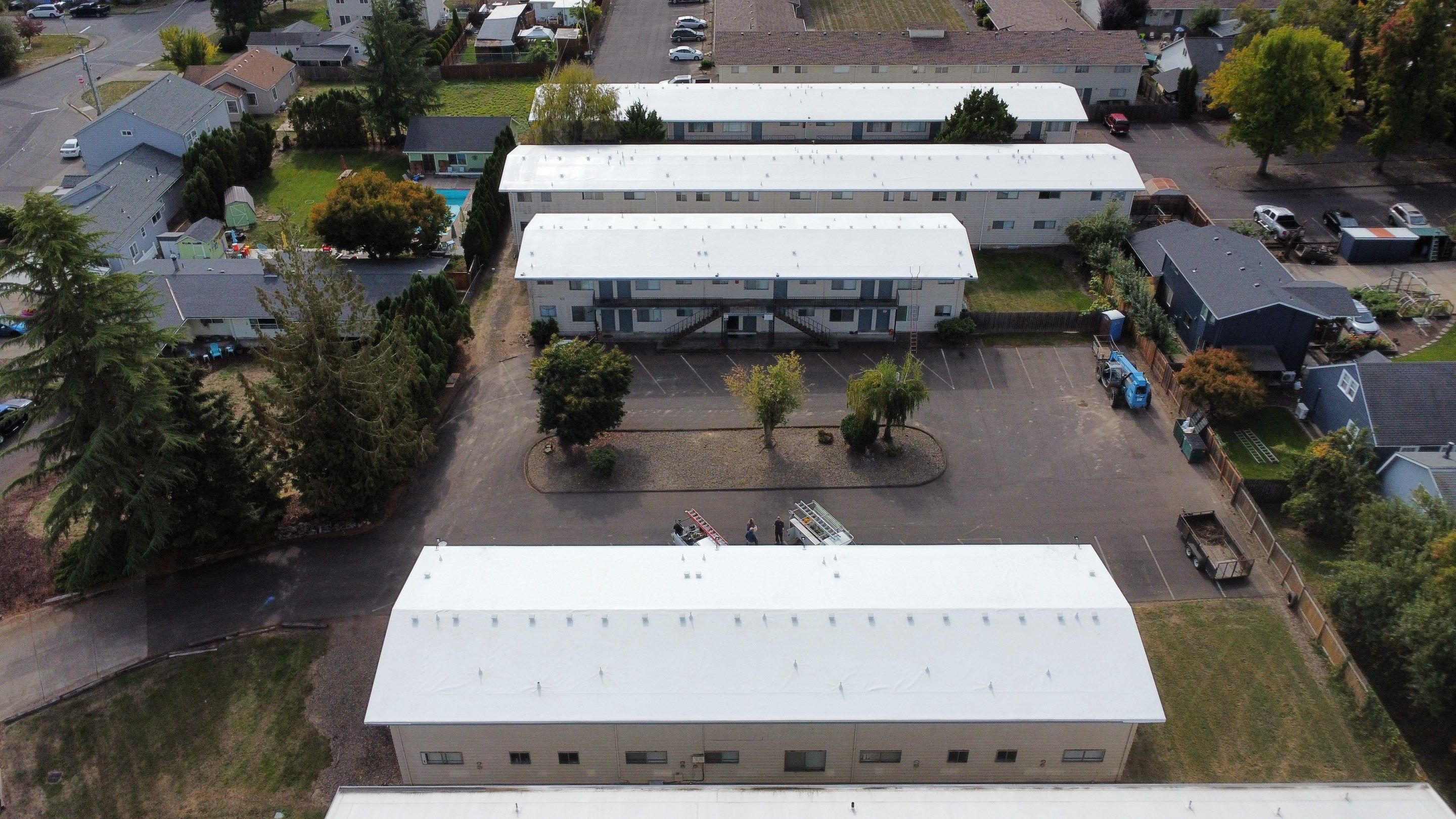 Commercial Flat Roof Installation using GAF 60Mil TPO  by Orezona Building & Roofing Company, Inc.
