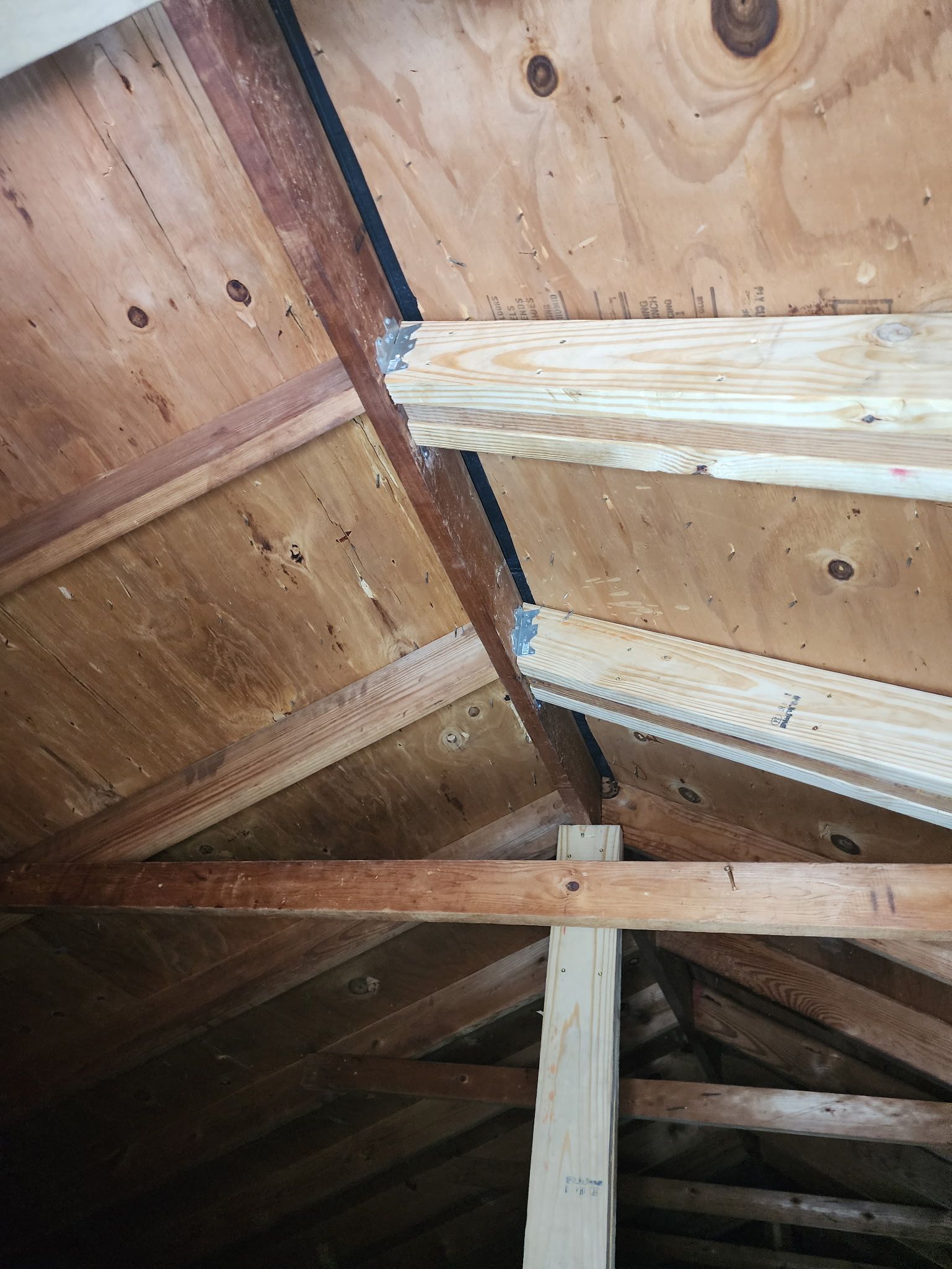 Structural and roof repairs with custom metal work by REPS Austin Area Roofer