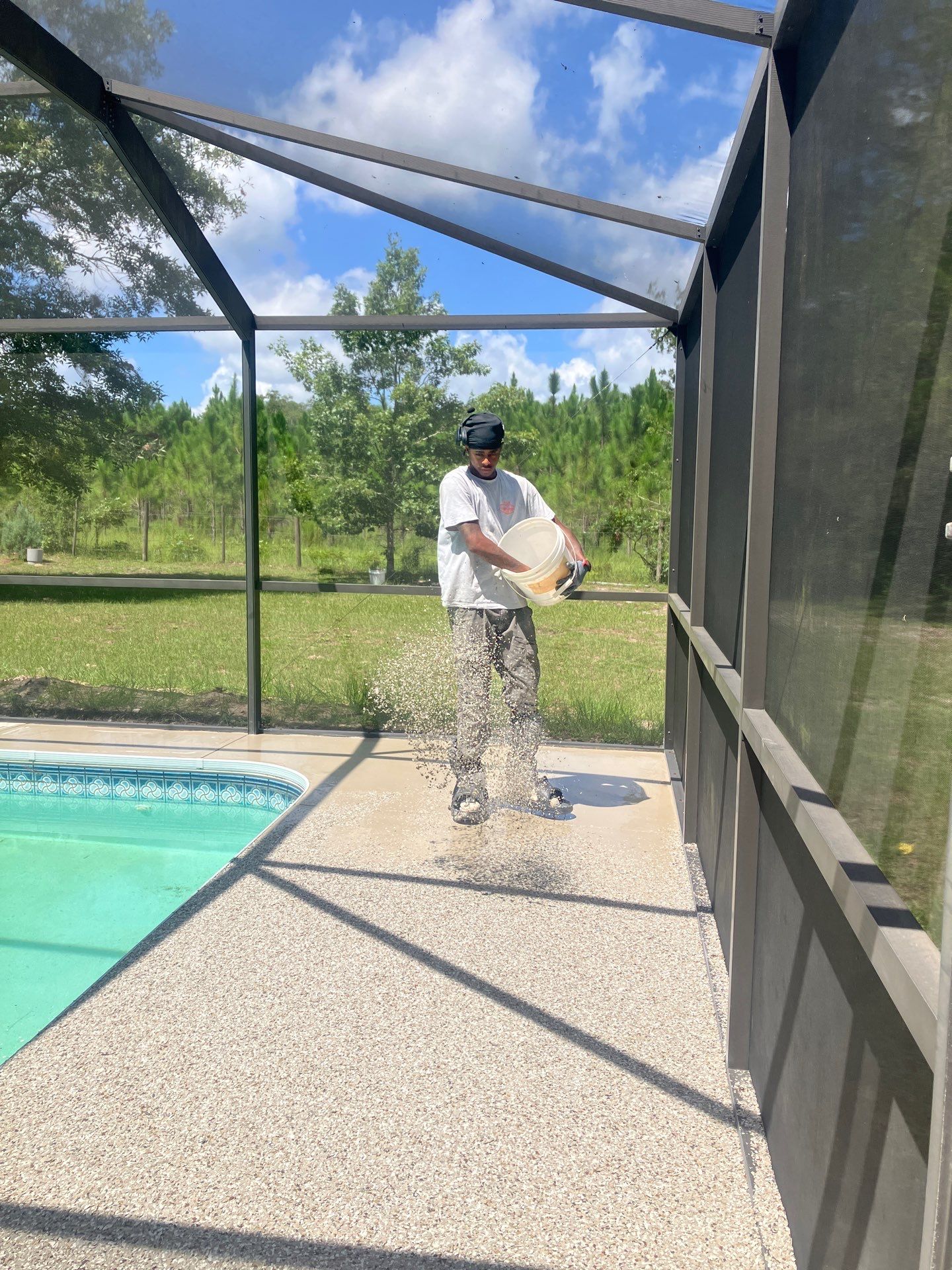 Pool Deck and Driveway in Pebble Beach by Cross Creek Concrete Coatings