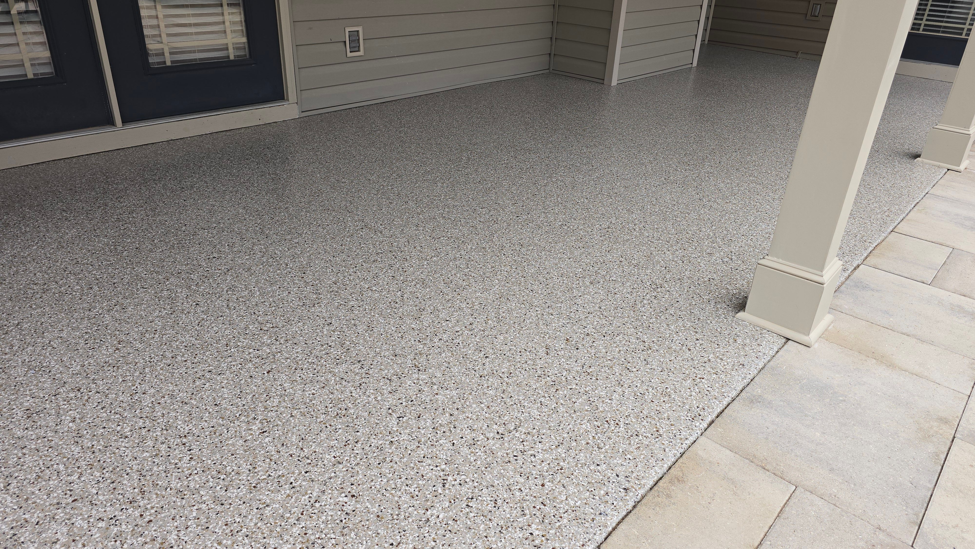 Patio Using Creekbed with Matte Finish  by Elite Floor Solutions