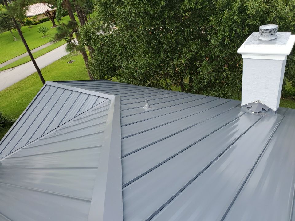 Residential Roofing Installation using 1" Nail strip metal roof by BLUES BROTHERS ROOFING
