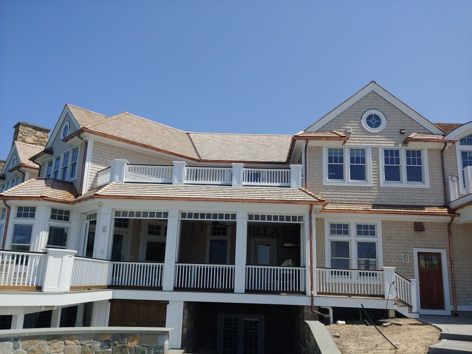 Gutter Installation using 6" Half Round Copper Gutter in East Sandwich, MA by Gutter Pro Enterprises