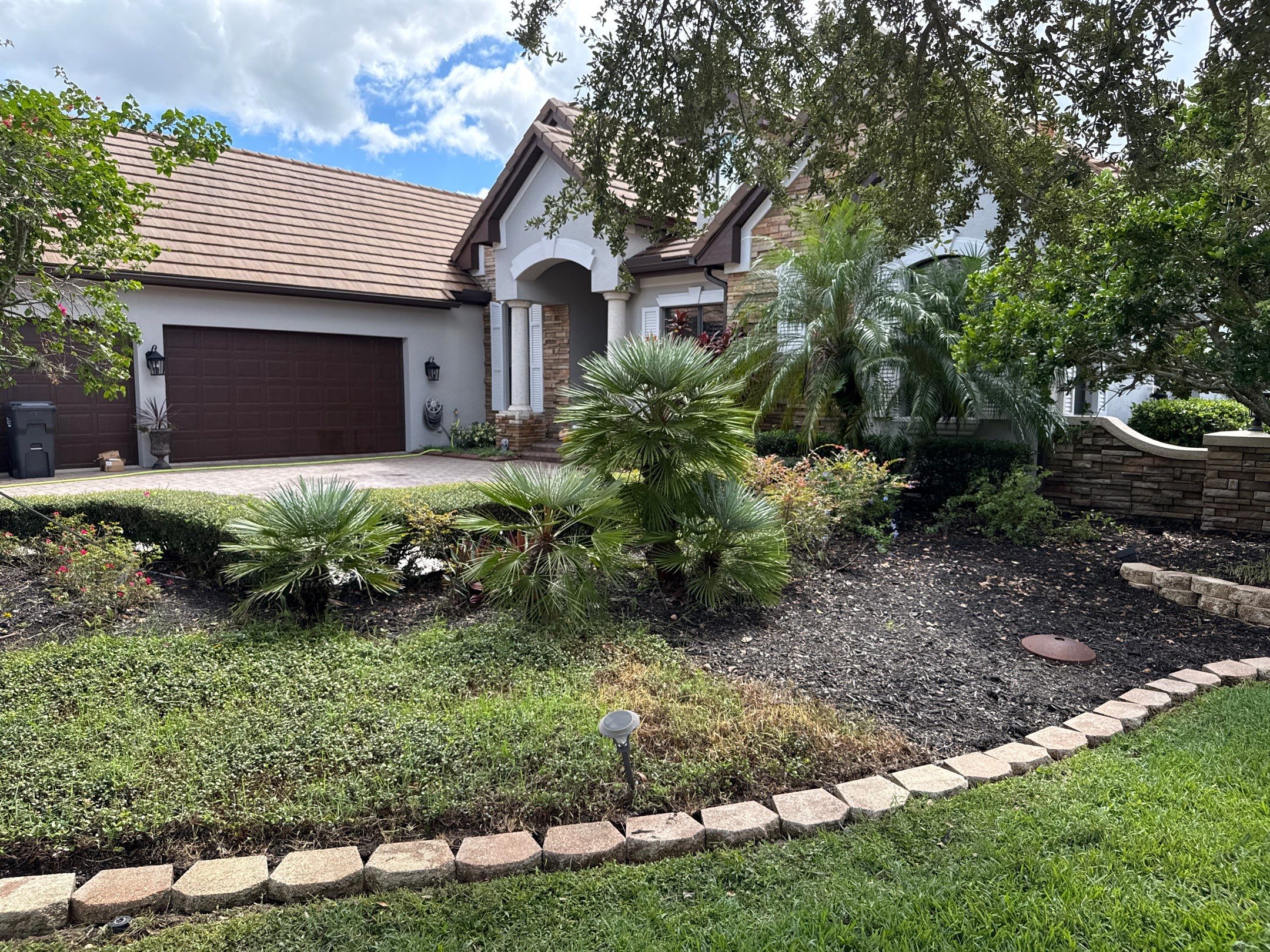 Tile Roof, Paver Pool Deck & Flowerbed Curbing Cleaning | Winding River Bradenton, FL Transformation by Sunshine AquaWash