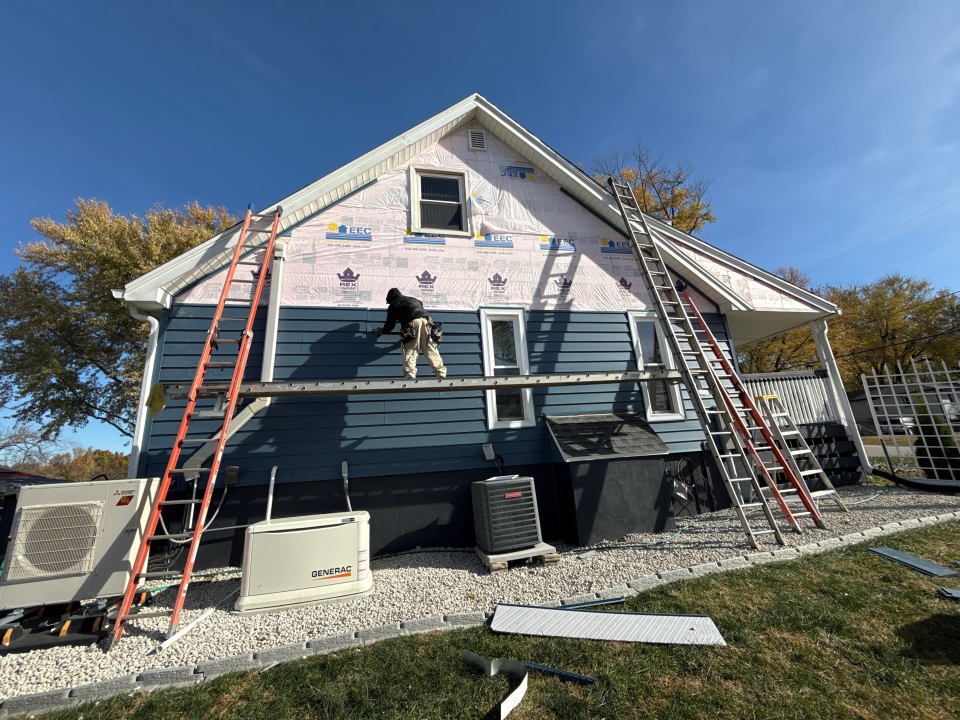 Out with the Old , in with the Blue  by EEC  Windows, Siding & Roofing 