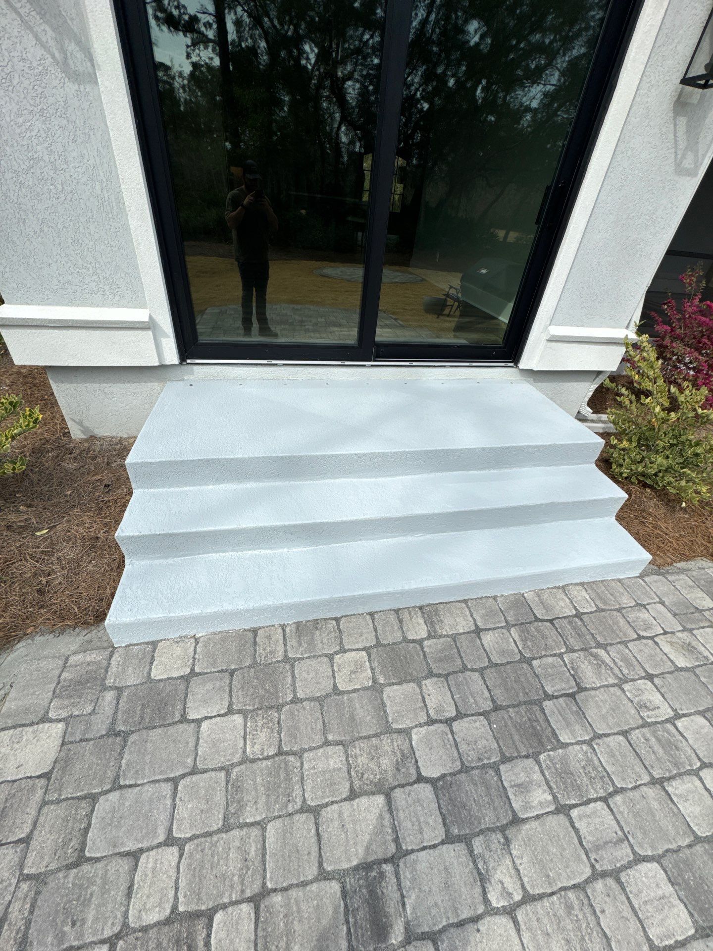 Stamped Concrete Patio and Circular Paver Installation in Hilton Head Island by Lowcountry Scapes, LLC