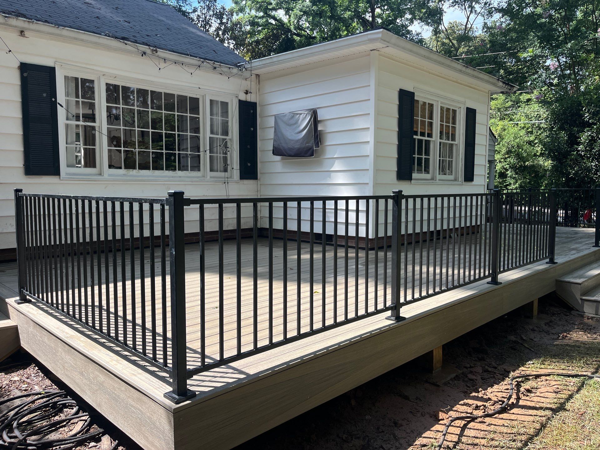 Atlanta, GA Deck Rebuild using Trex Enhance Natural Series and Steel Railing by Nelson Exteriors