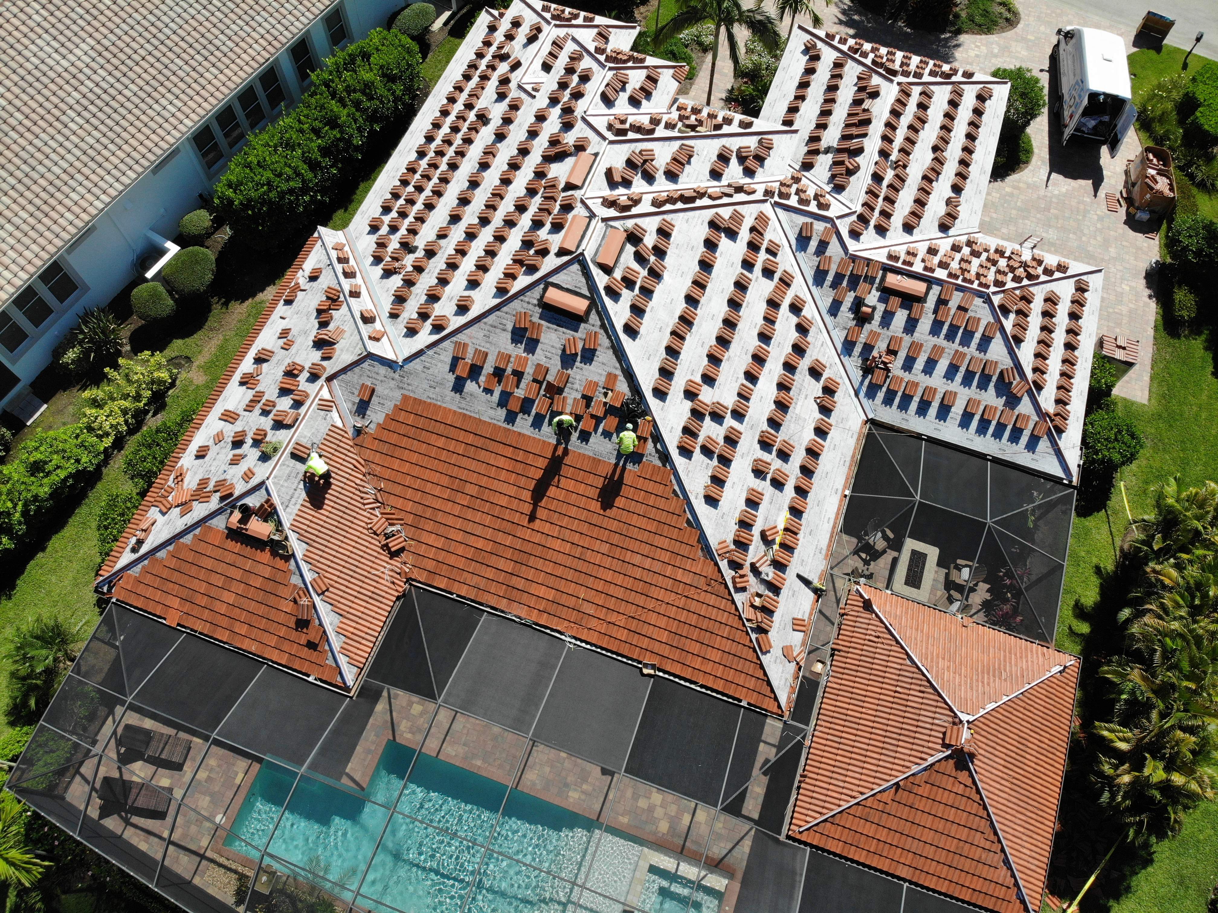 Residential Roofing Installation using Composite Spanish Tile by International Roofing