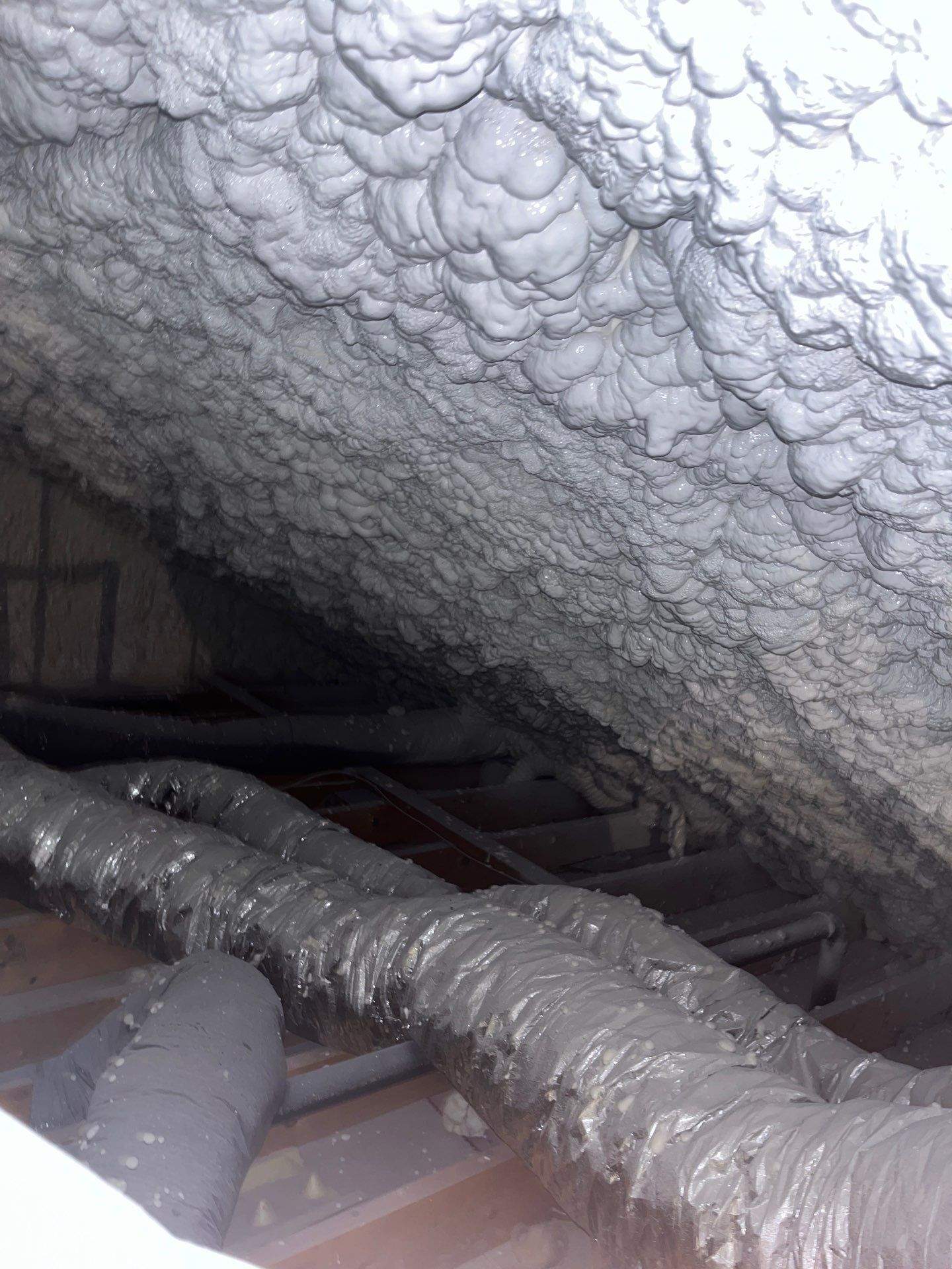 Attic Insulation using open cell spray foam by NYS Foam & Energy