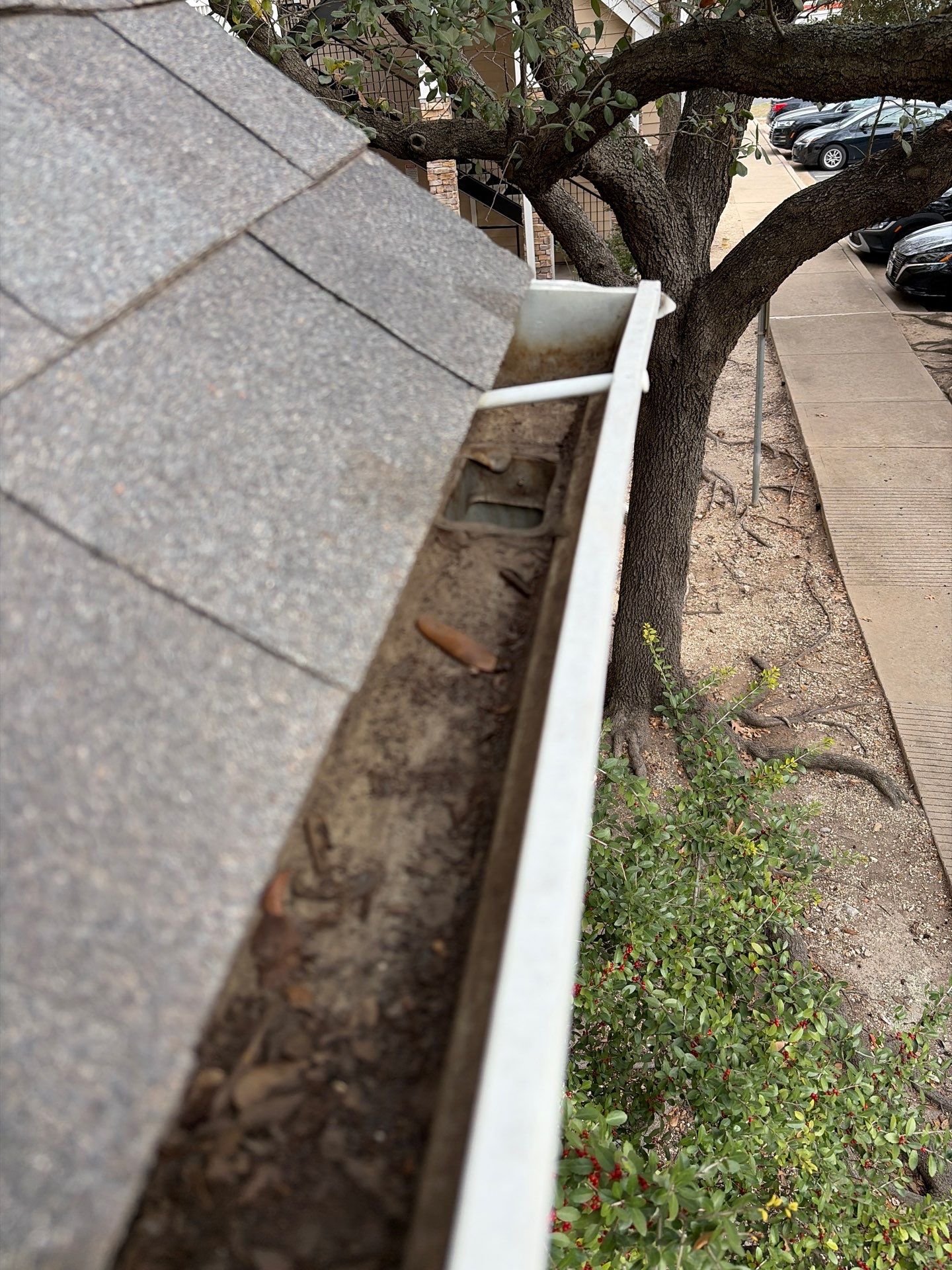 Commercial gutter cleaning Austin after photo with clean gutters