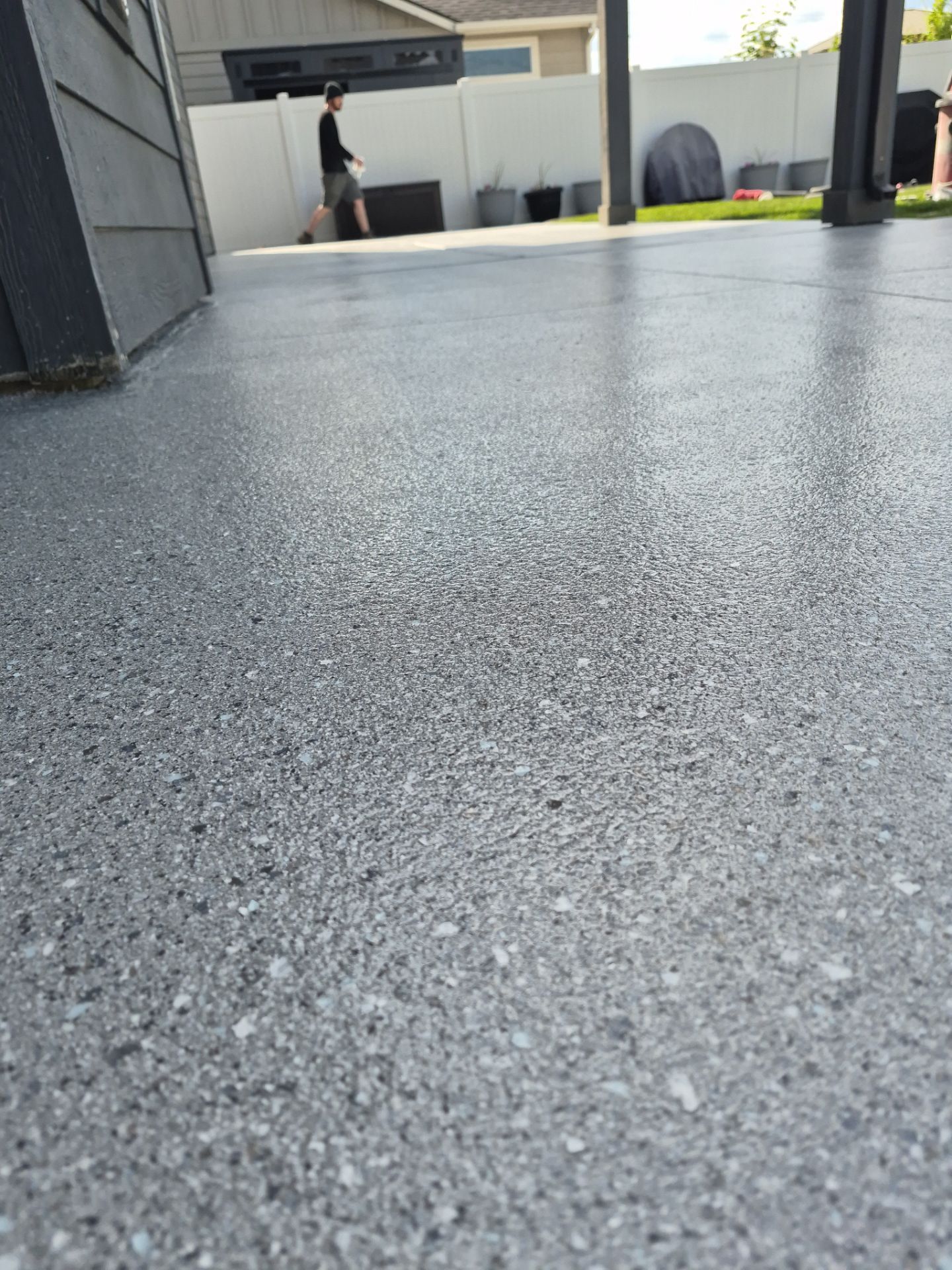 Agate Hybrid Polyaspartic Patio Coating and Concrete Repair in Rathdrum by Croc Coatings, LLC