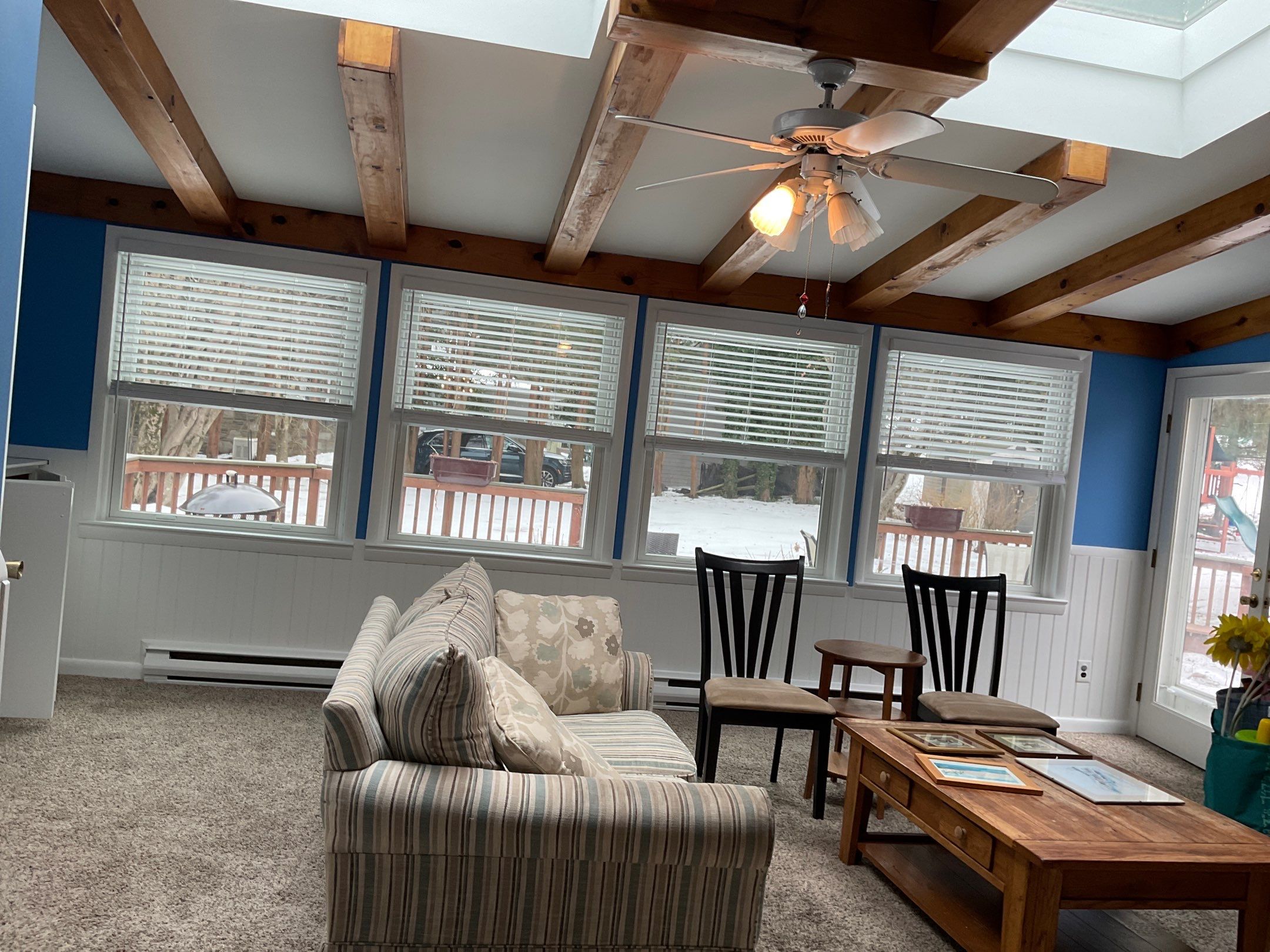 A Fresh Family Room Transformation with Sky Blue Walls by Groovy Hues