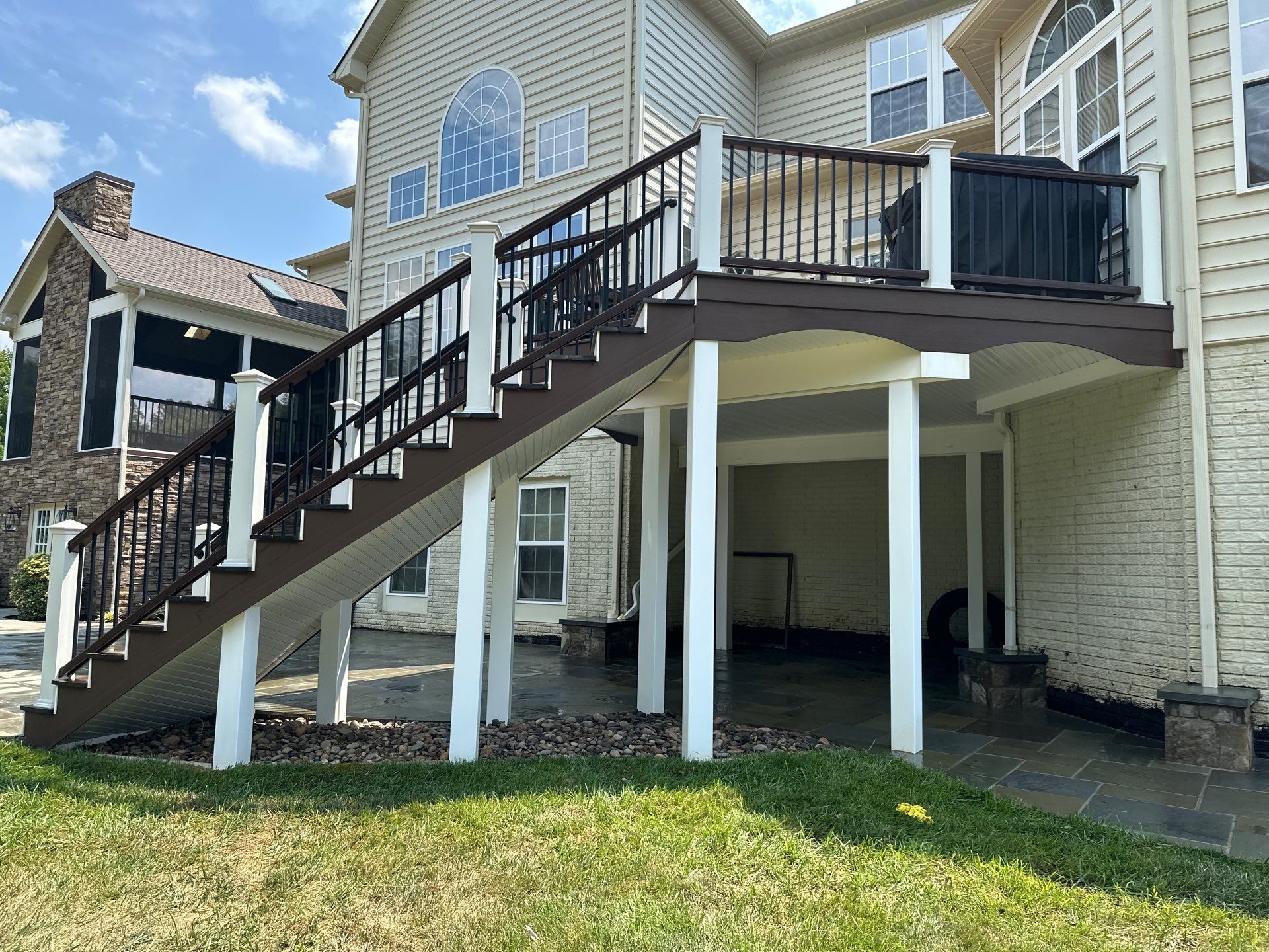 Professional House Washing and Natural Stone Patio Cleaning in Owings Mills by Baltimore Pressure Washers Inc.