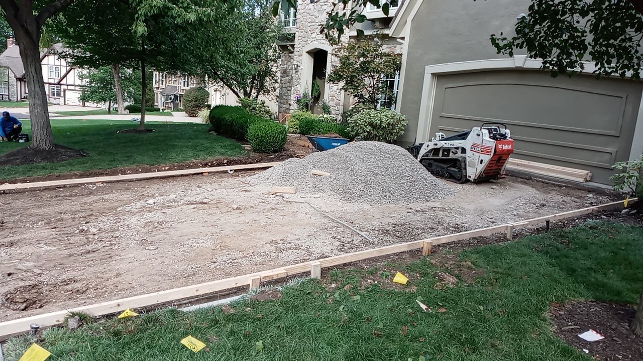 New Driveway and Sidewalk by LAND ESCAPES LLC