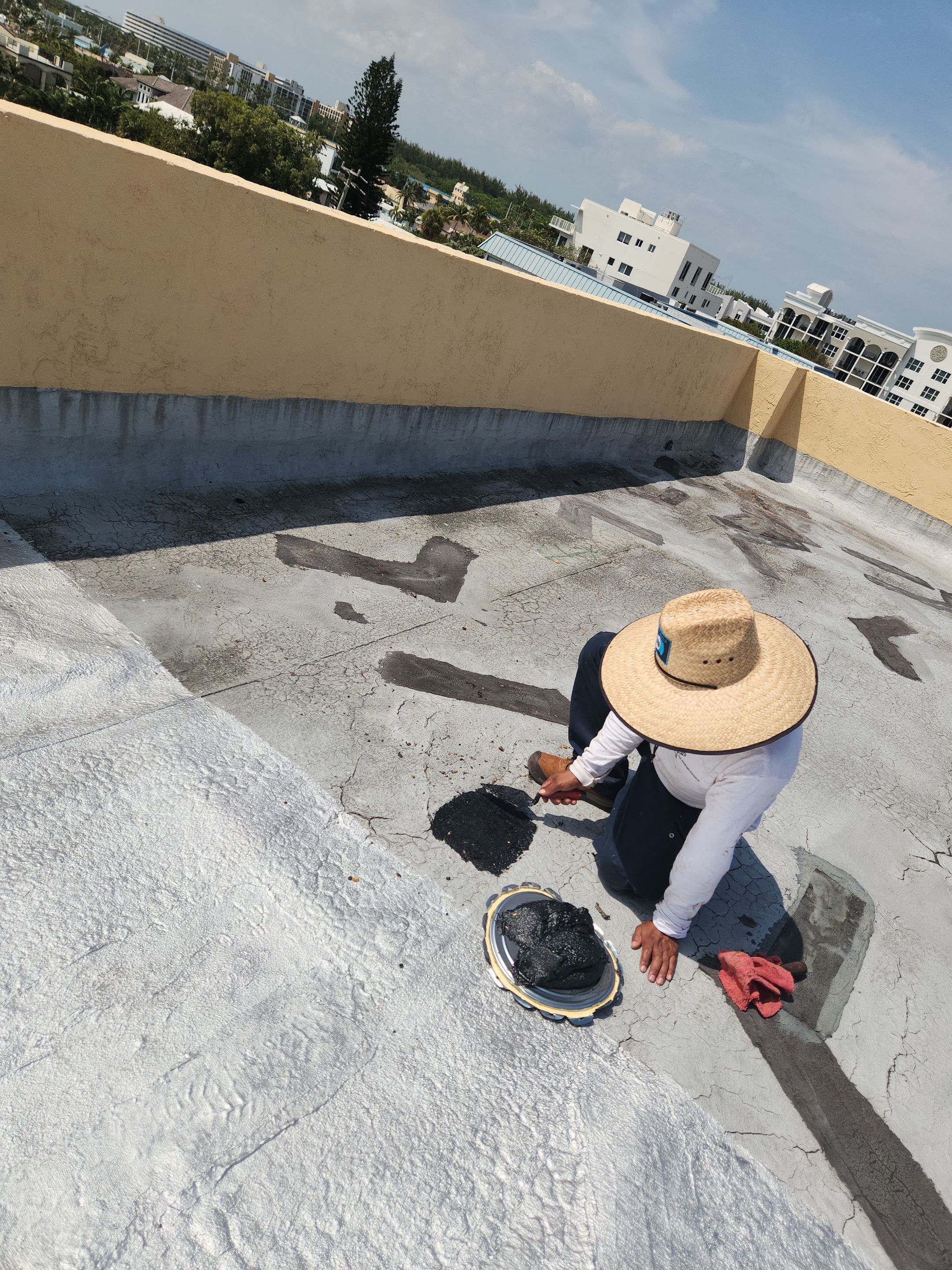 Commercial Flat Roof Repair and Silicone Coating in Deerfield Beach by Aastro Roofing