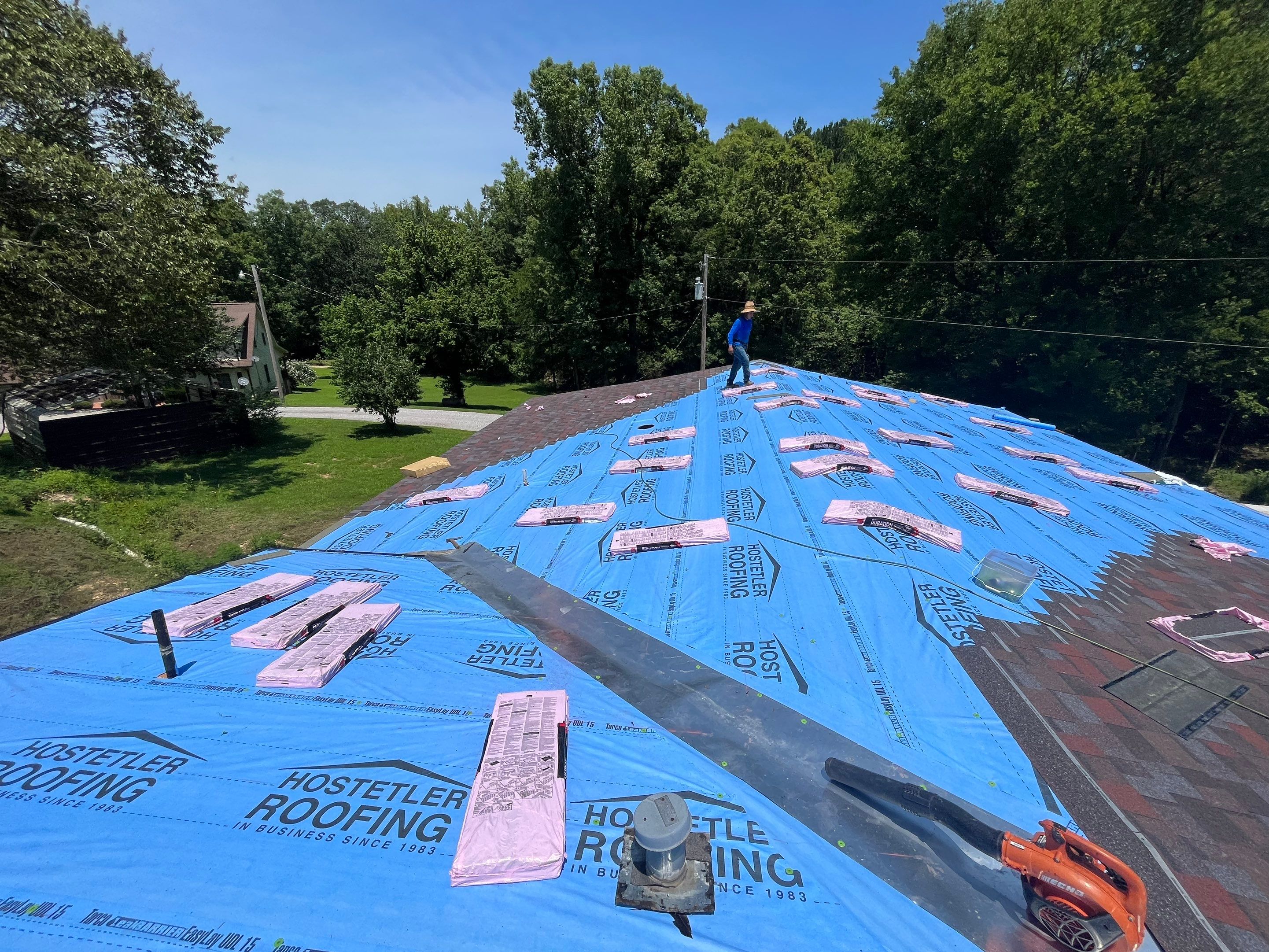 Residential Shingle Reroof using Owens Corning: TruDef Designer (Merlot) by Hostetler Roofing