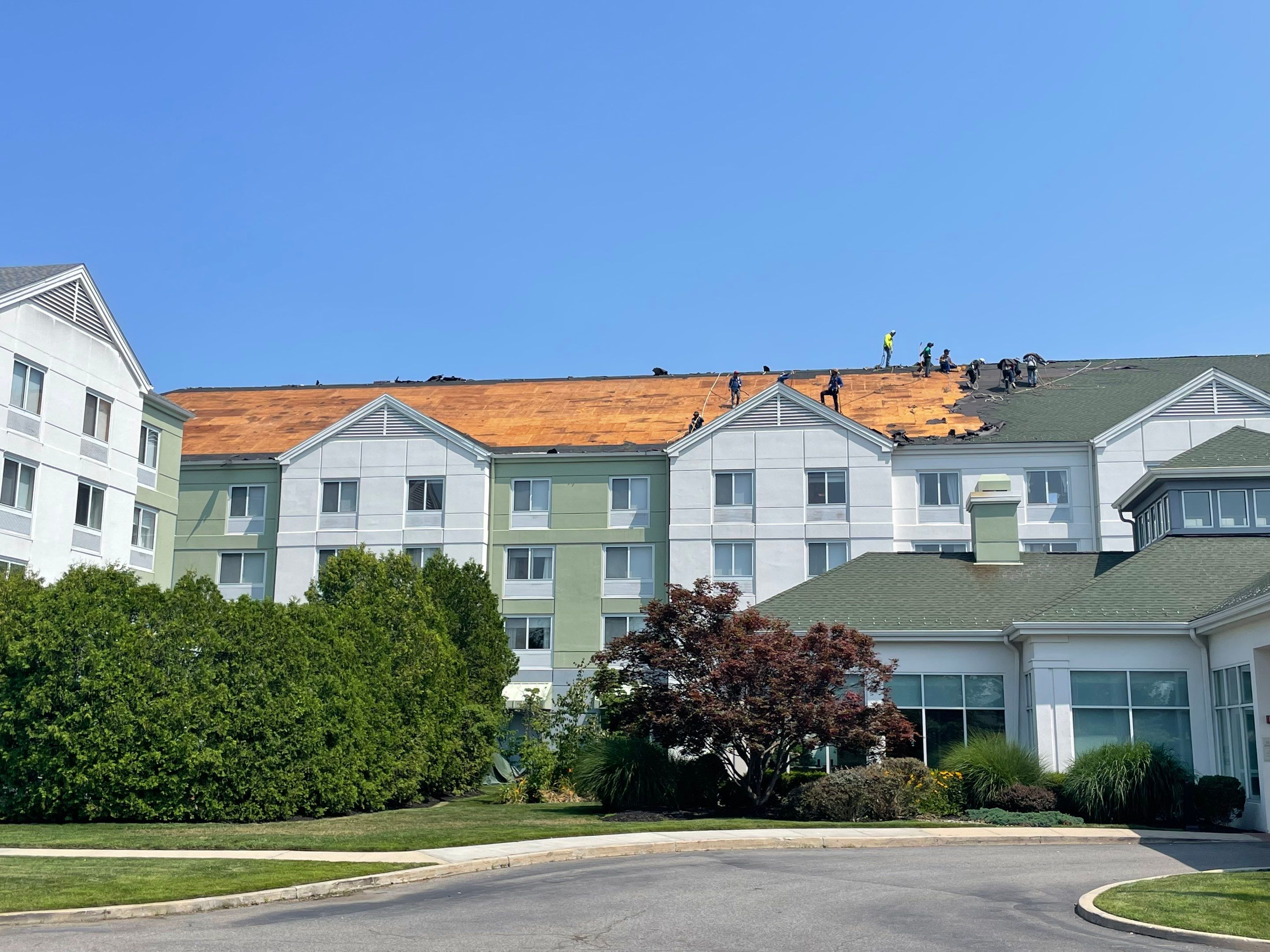 Commercial Roofing Installation using GAF Timberline / New Gutters and Downspouts by All Site Roofing