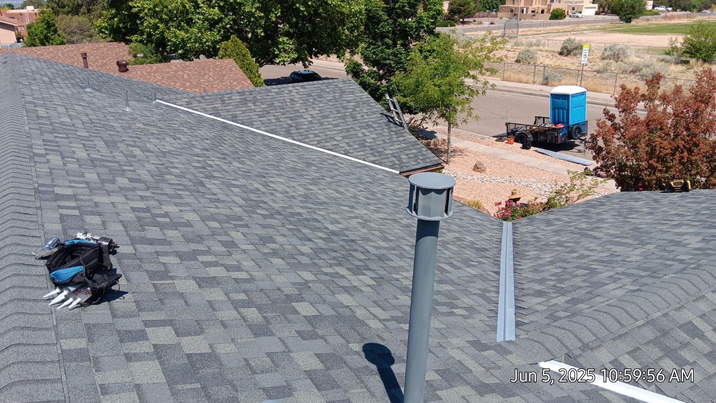 Owens Corning Estate Grey Duration shingle replacement in Albuquerque's Northeast Heights by Doyle Roof Masters Inc