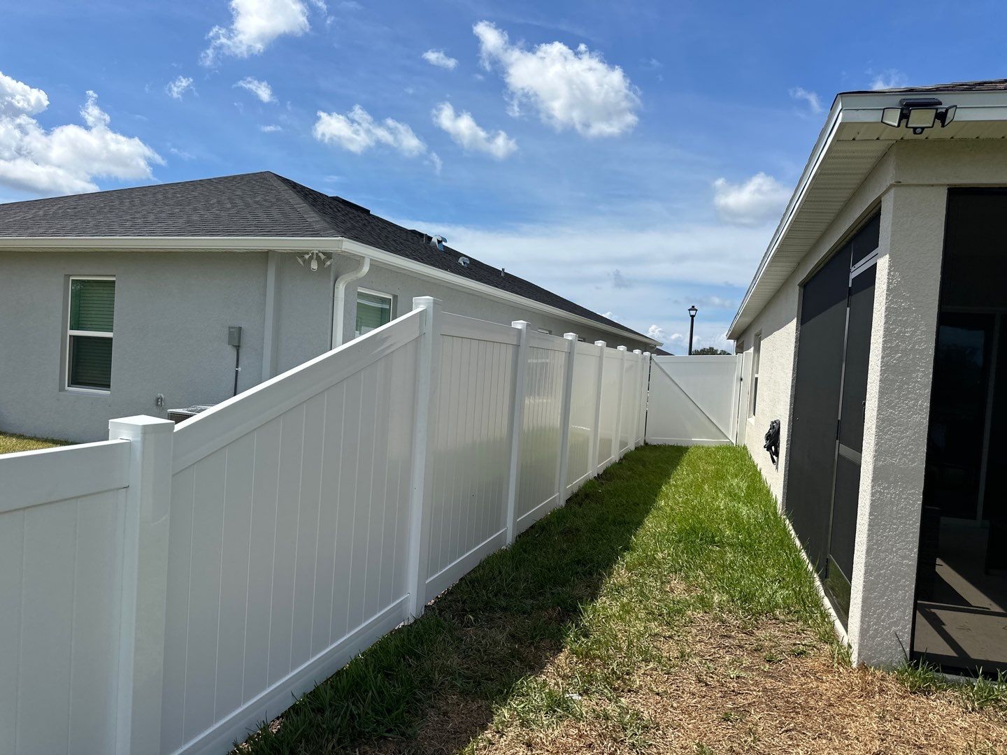 Vinyl Fence Installation using White Vinyl Privacy and 3 Rail Aluminum Fence  by Asap fence and gates, LLC