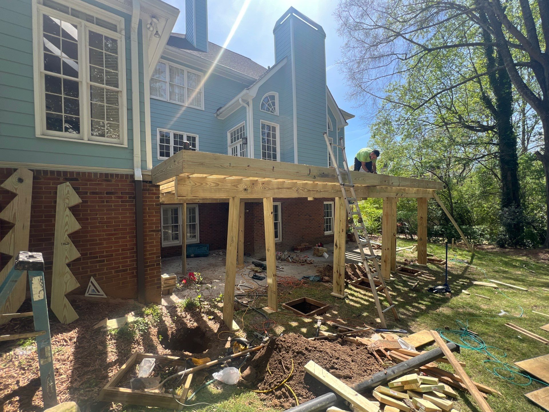 Custom Elevated Composite Deck Installation in Marietta by Swift Home Renovations
