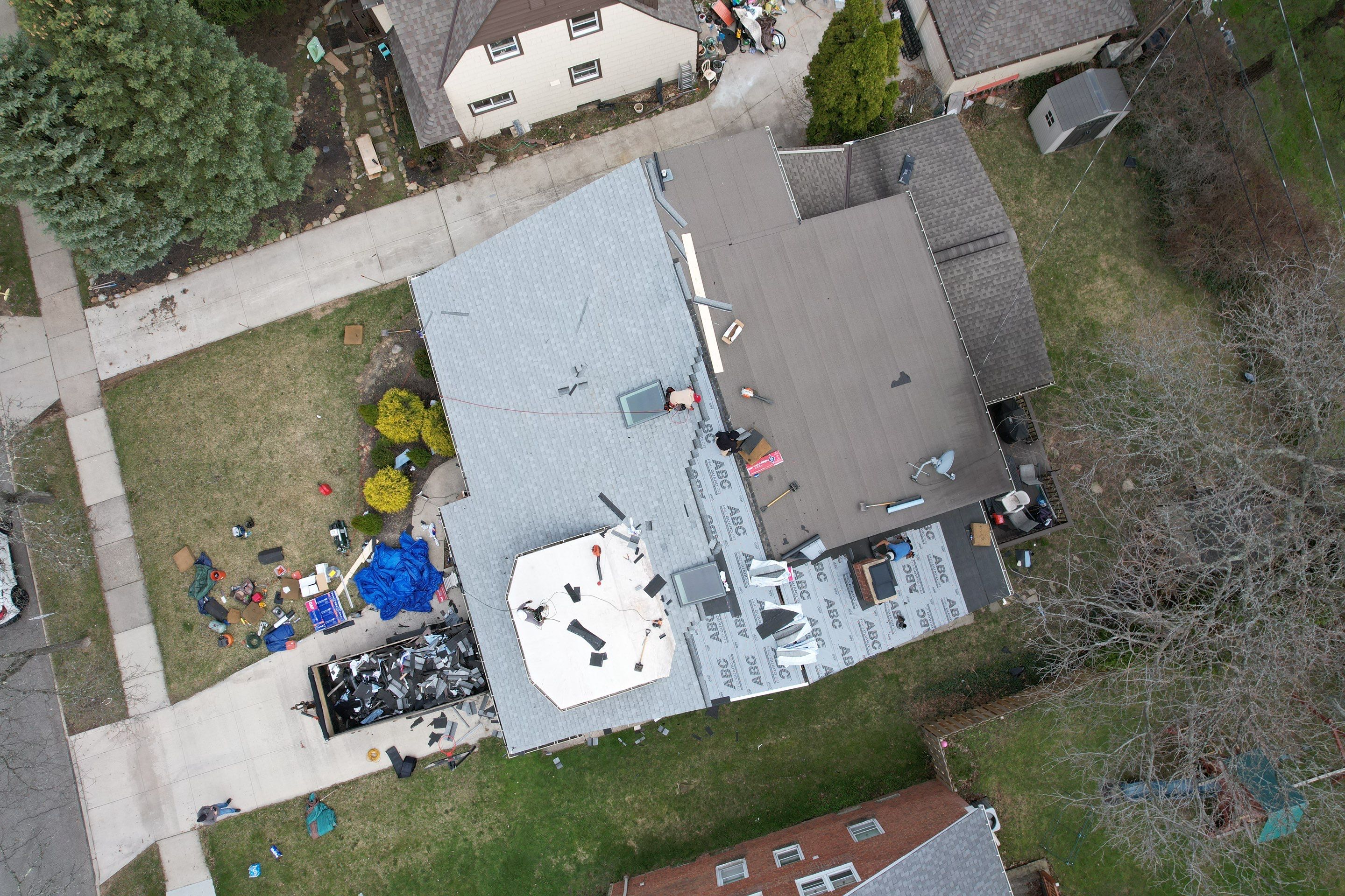 Partial roof replacement by Atlas Roofing & Restoration