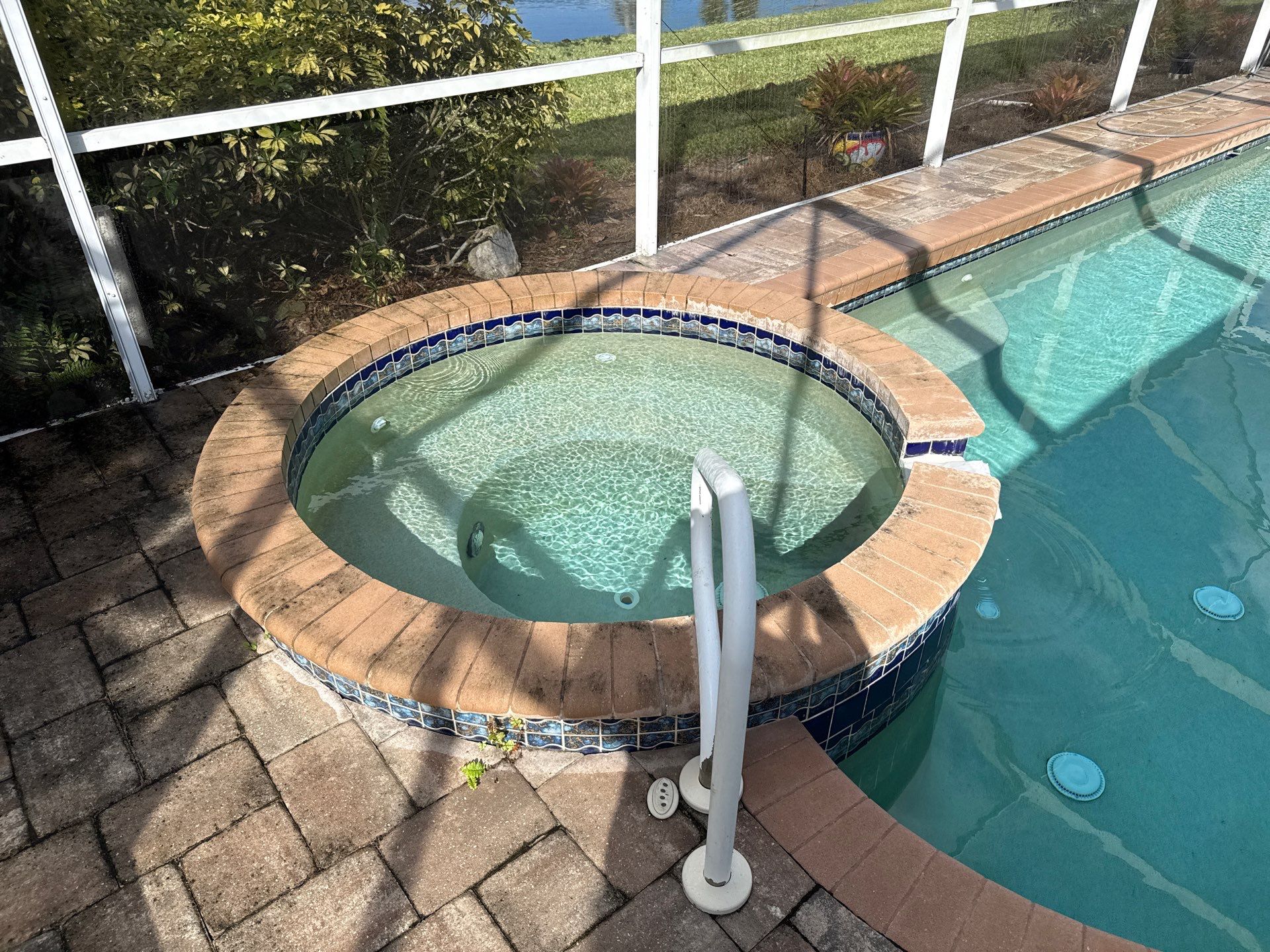 Paver Pool Deck & Screen Enclosure Transformation | University Park, Sarasota FL by Sunshine AquaWash