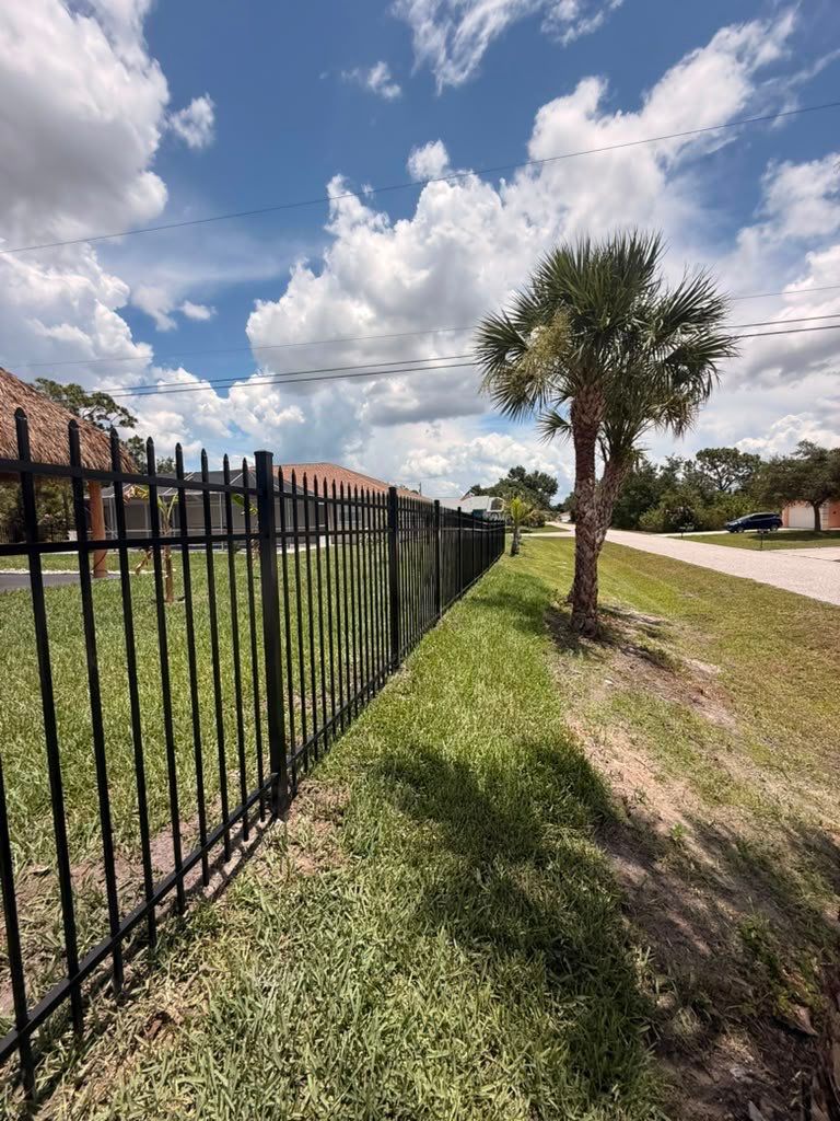 Black Aluminum Spear Top Picket Fence Installation in Englewood by True Fence LLC