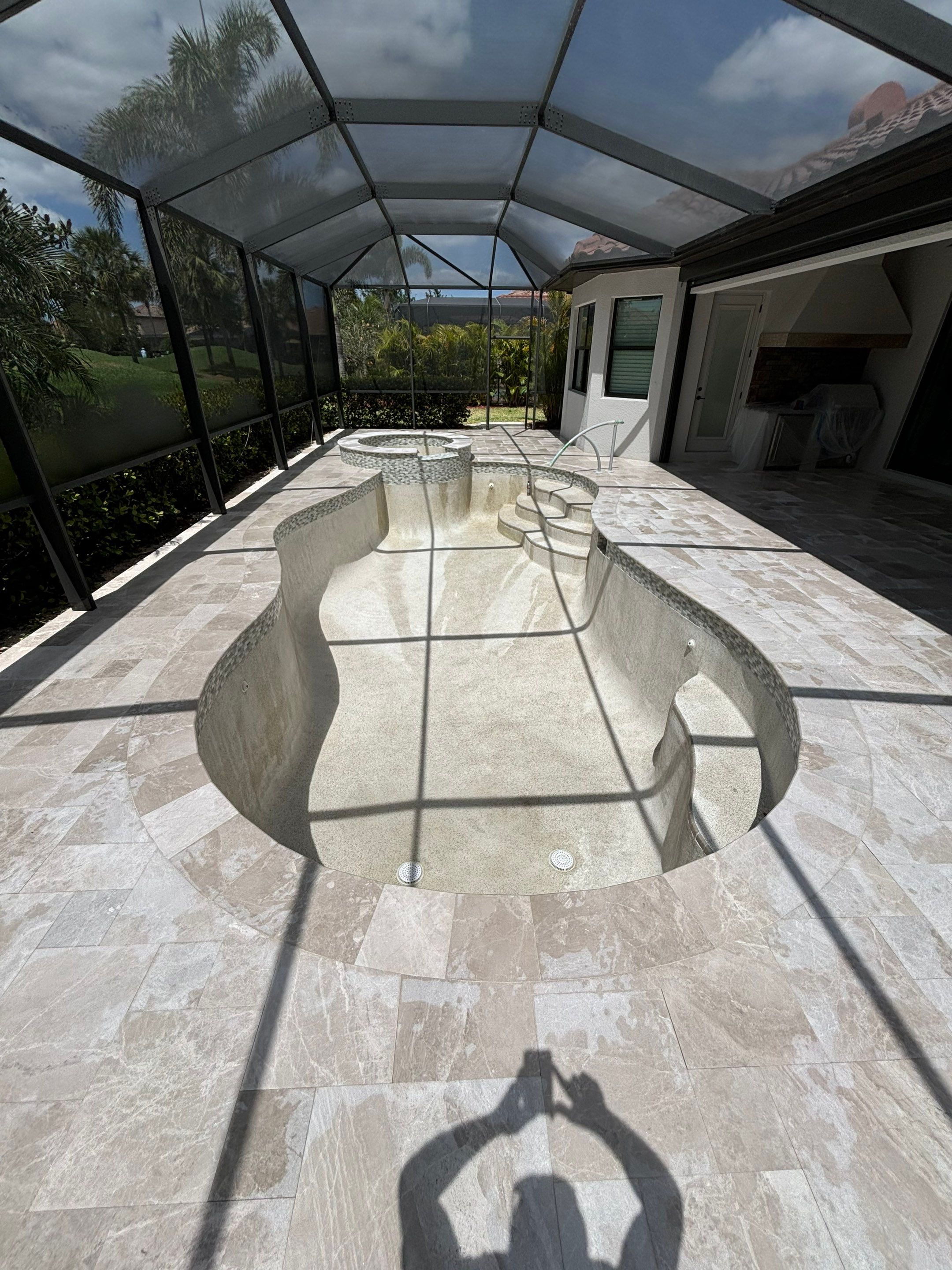 Textured Marble Pool Deck - Bonita National Golf & Country Club by Old Town Pavers Llc
