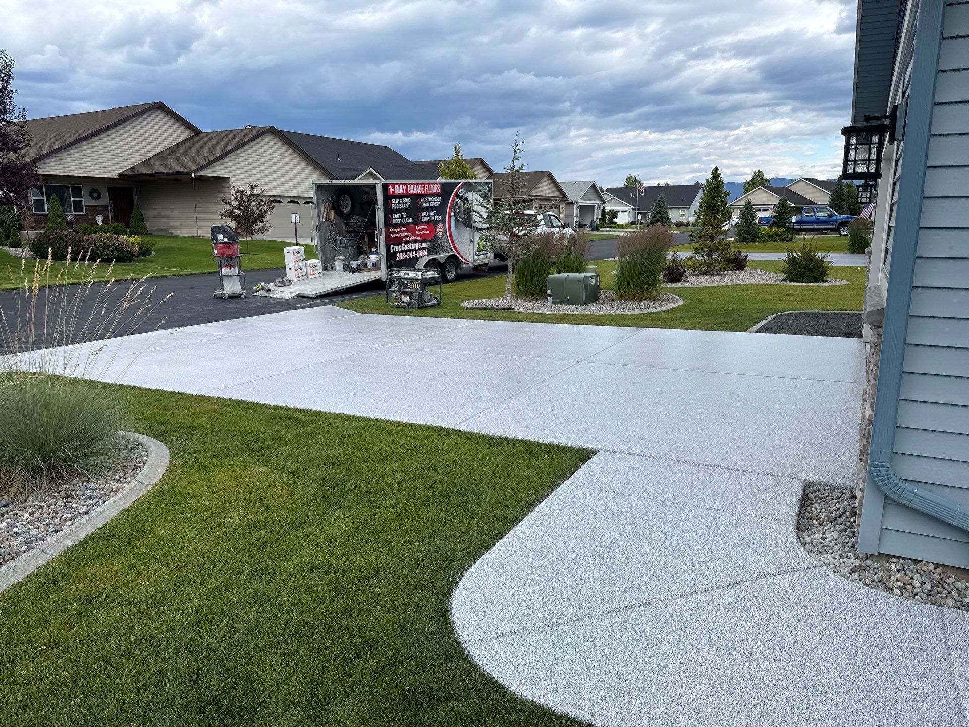 Driveway Transformation using 1/8 Tidal Wave by Croc Coatings, LLC