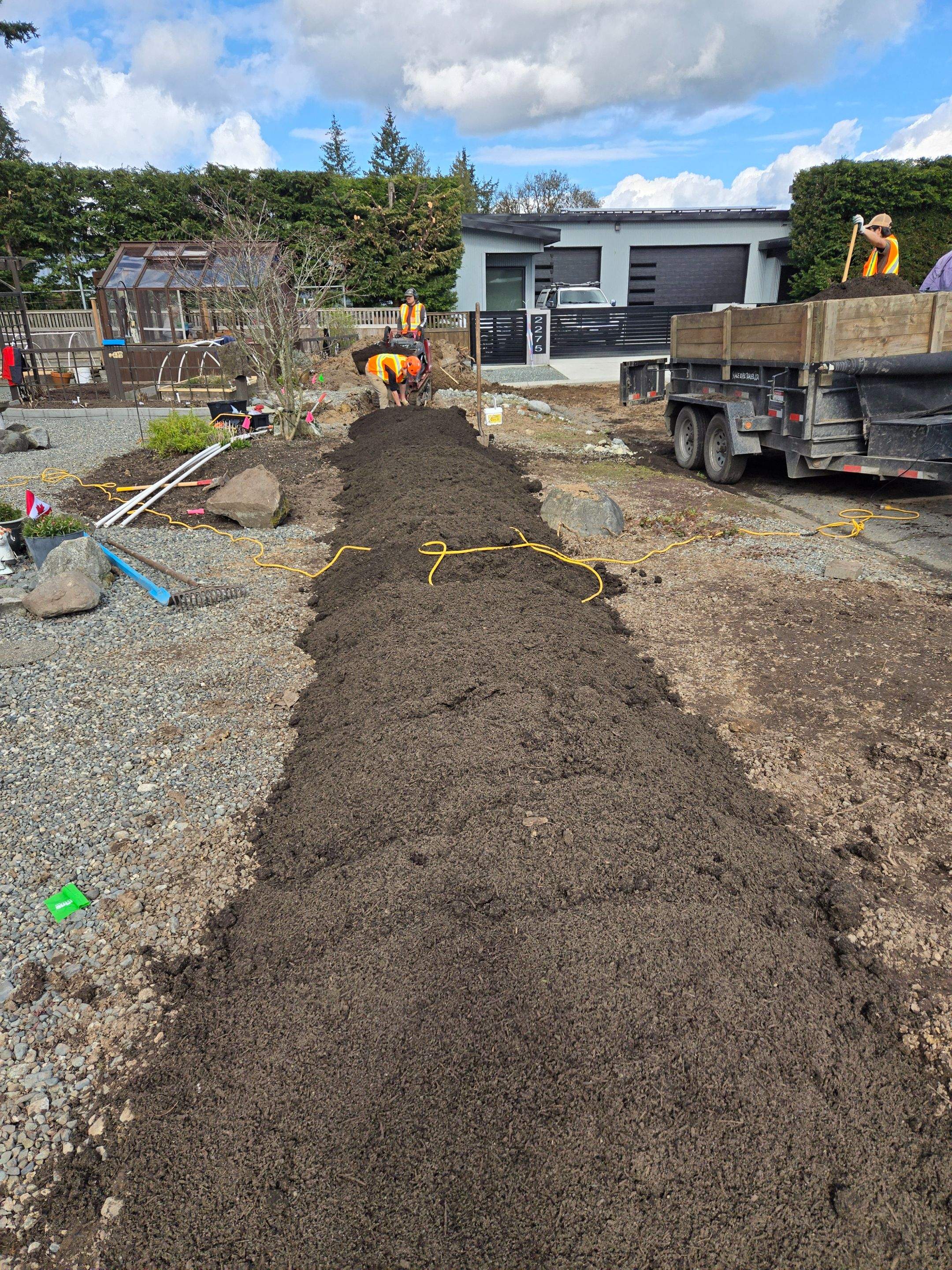 Emerald Cedar Hedge and Irrigation Installation – Enhancing a West Coast Front Yard by Habanero Garden and Exterior Care
