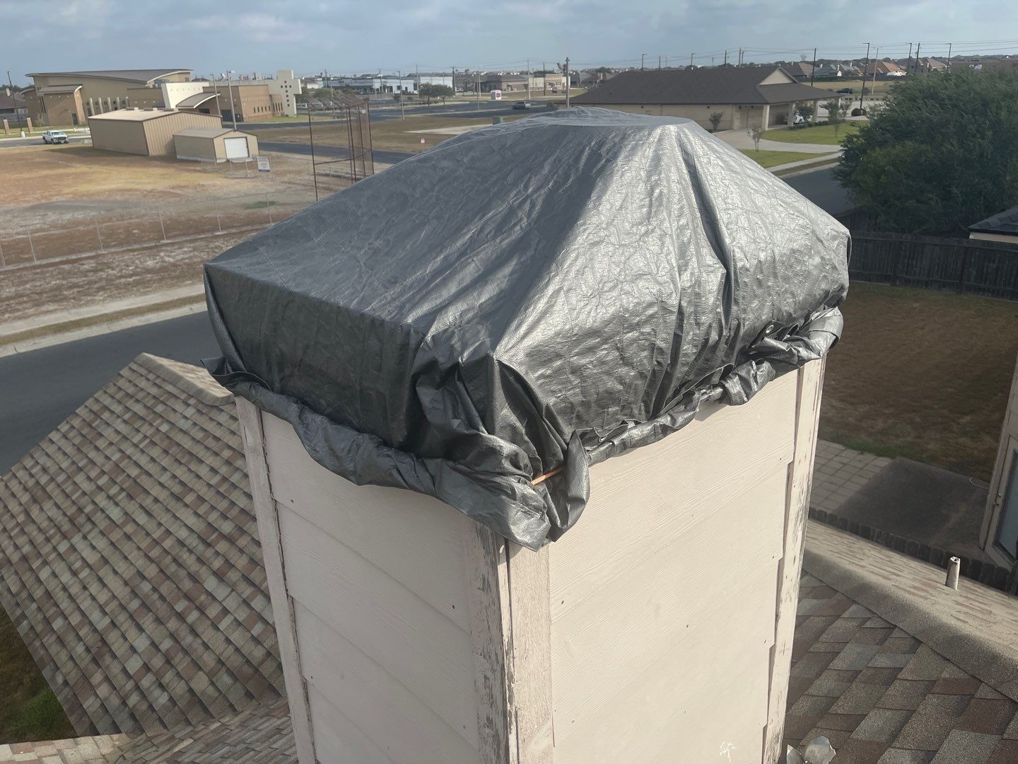 Chimney Cap Replacement using Custom Fabricated Steel by Lighthouse Roofing