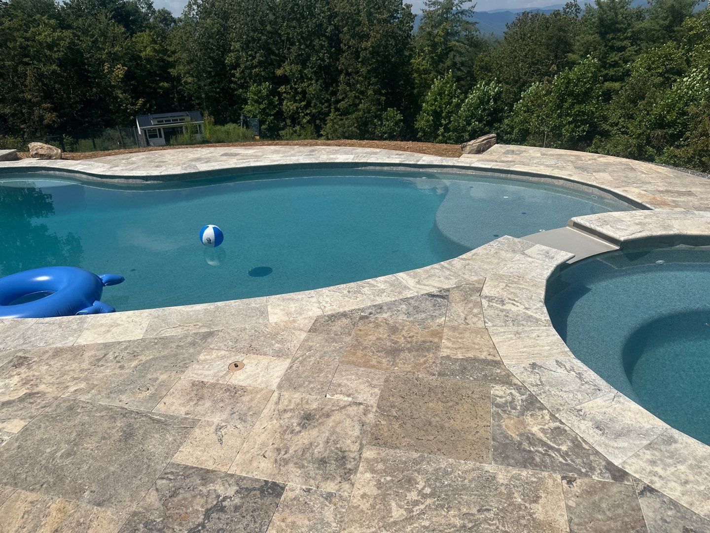 Pool Area Hardscape  by Growing Edge Landscape & Design, Inc.