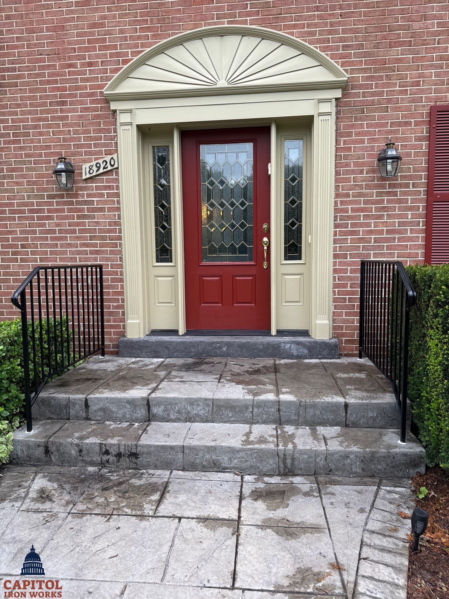 Residential Front Entry –Traditional Iron Exterior Railings - Brookeville, MD by Capitol Iron Works