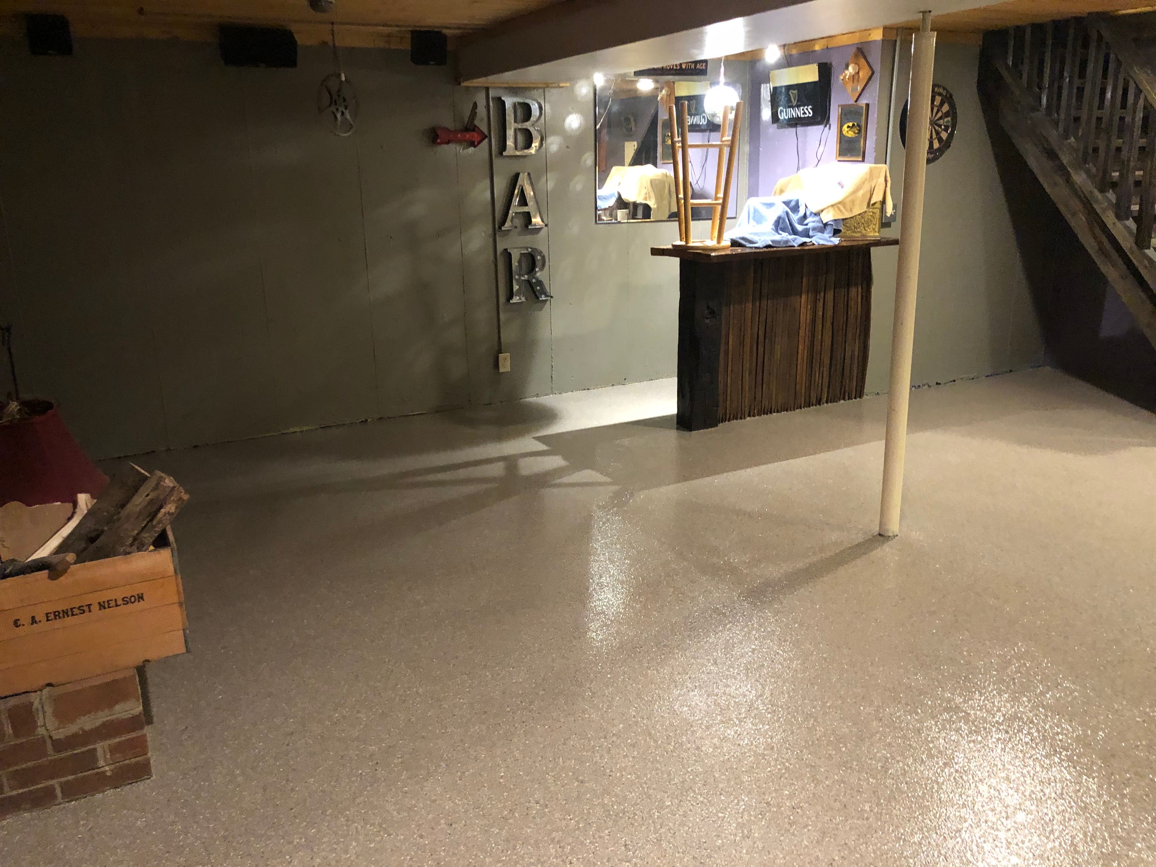 Basement Floor using Fieldstone by Your1DayFloor.com