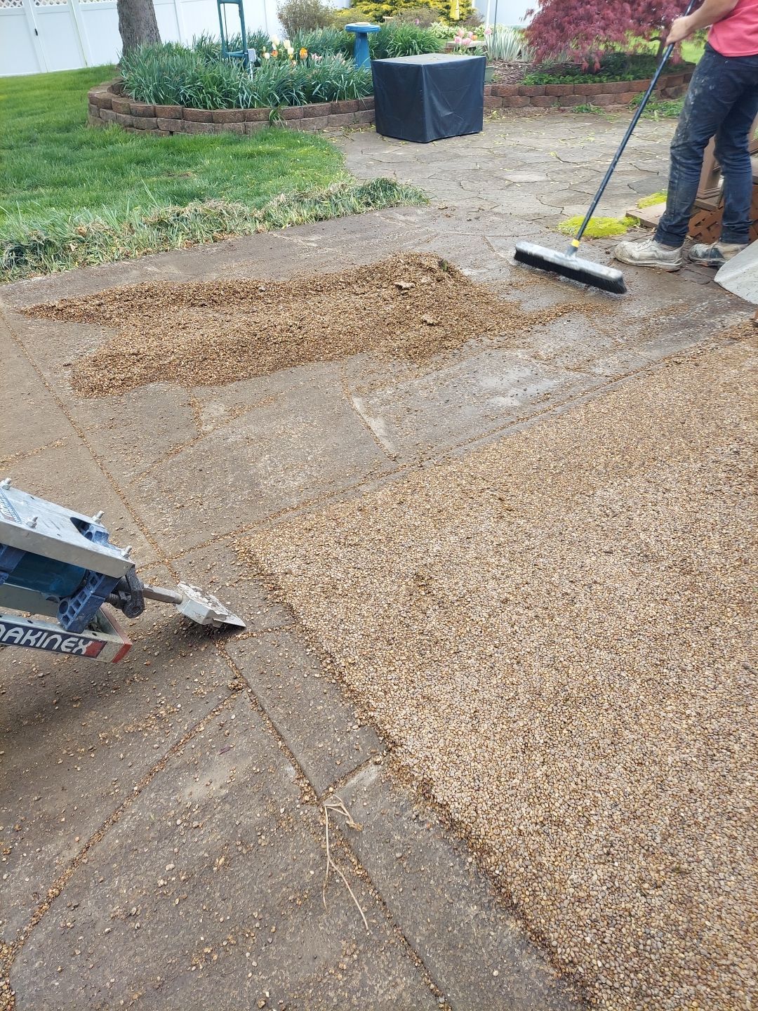 Patio with Stone Removal (Chestnut) - Struthers, OH by Alexander Concrete Coatings