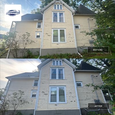 Full exterior wood softwashing cleaning in Madison for paint prep! by Under Pressure Power Washing