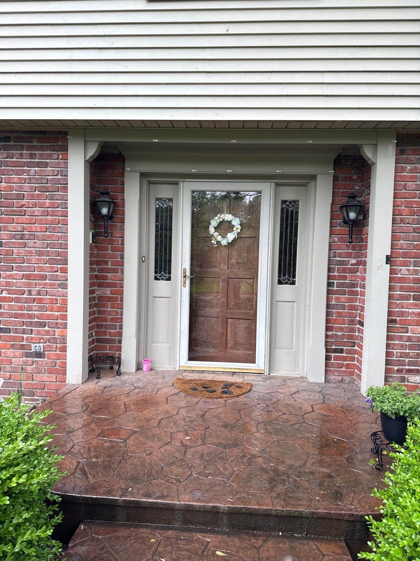 Black Entry Door with Sidelights and Modern Glass in Indianapolis by Merrifield Exteriors, LLC